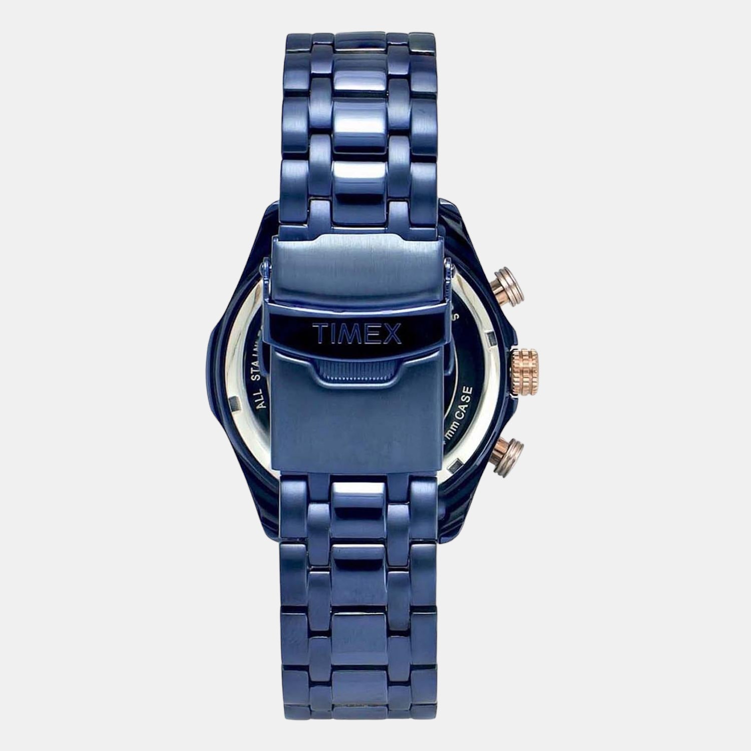 Timex E Class Men Quartz Blue Dial Chronograph Stainless Steel Watch TWEG20300 - view 2