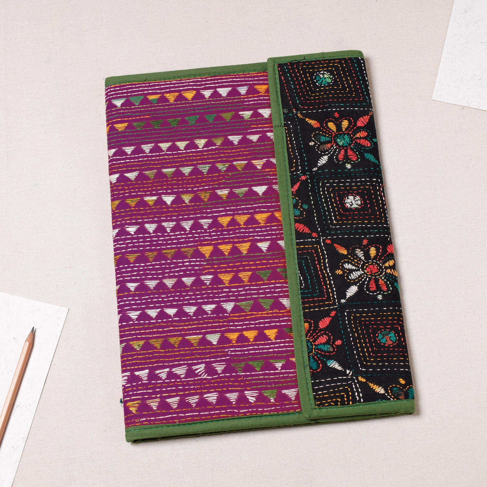 ASALKAAR Bengal Kantha Work Handcrafted File Folder