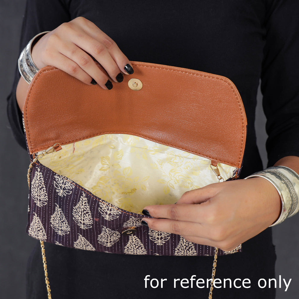 SHADES OF MARUDHARA Brown - Ajrakh Hand Block Printed Clutch Wallet - view 4