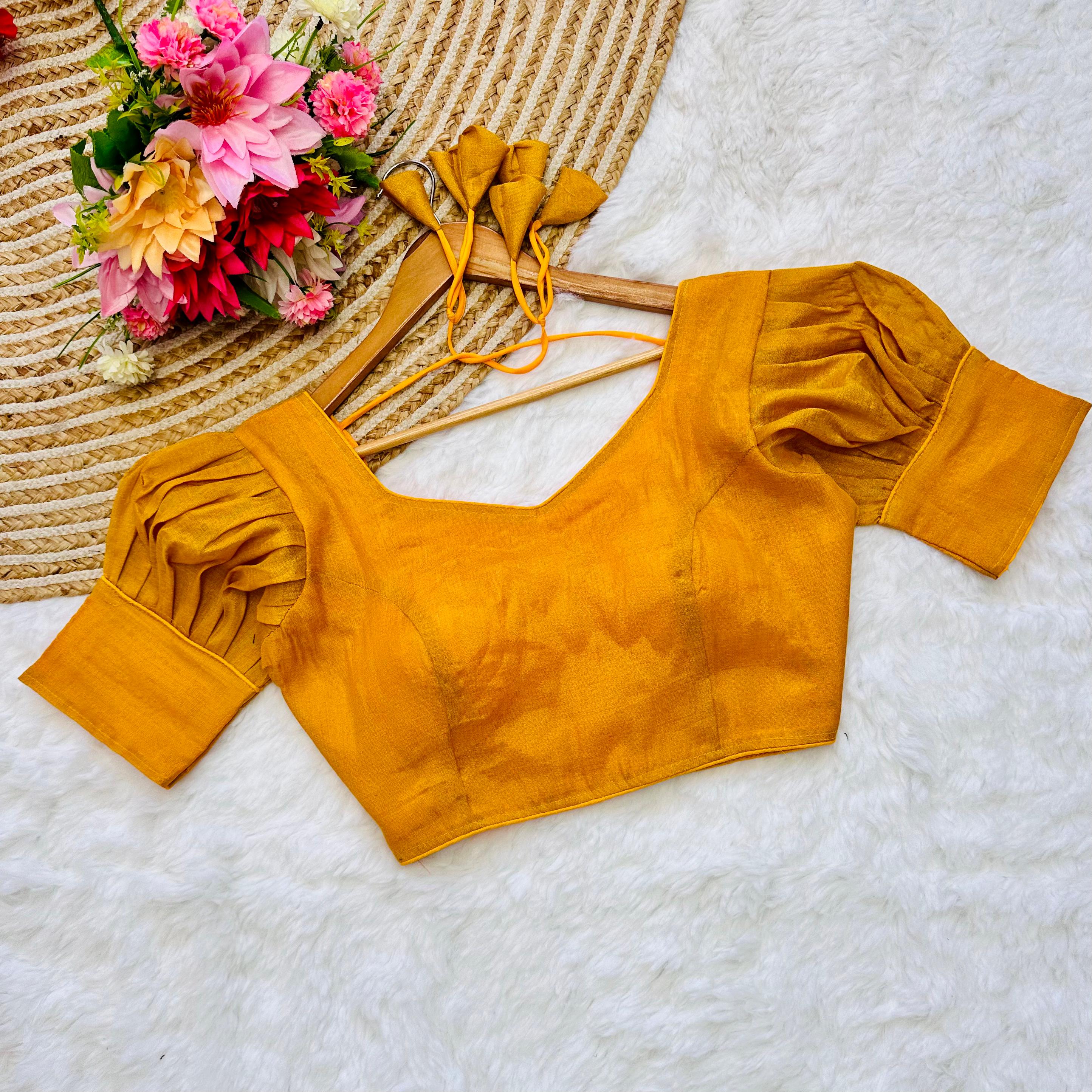 ClothsVilla Yellow Jari Weaving Blouse in Jari Kobra Fabric