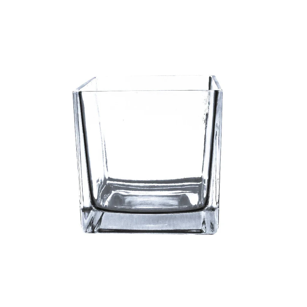 FiftyFlowers Clear Glass Floral Cube Vase