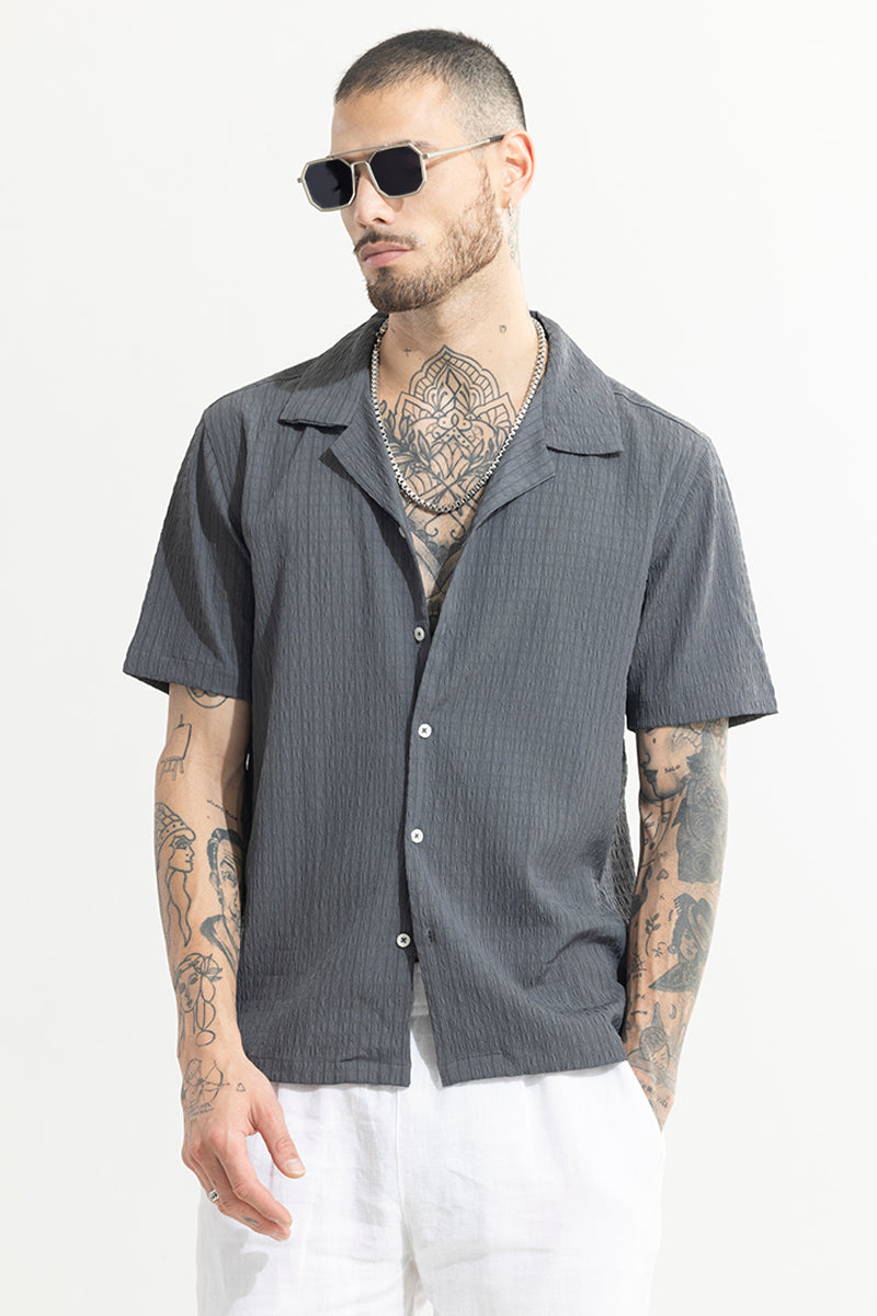 SNITCH Absolute Seer Sucker Elephant Grey Shirt