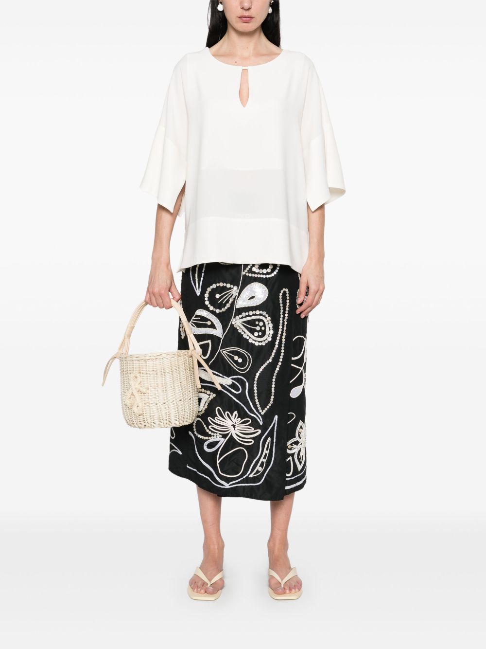 Alberto Biani Blouse with teardrop opening - view 5