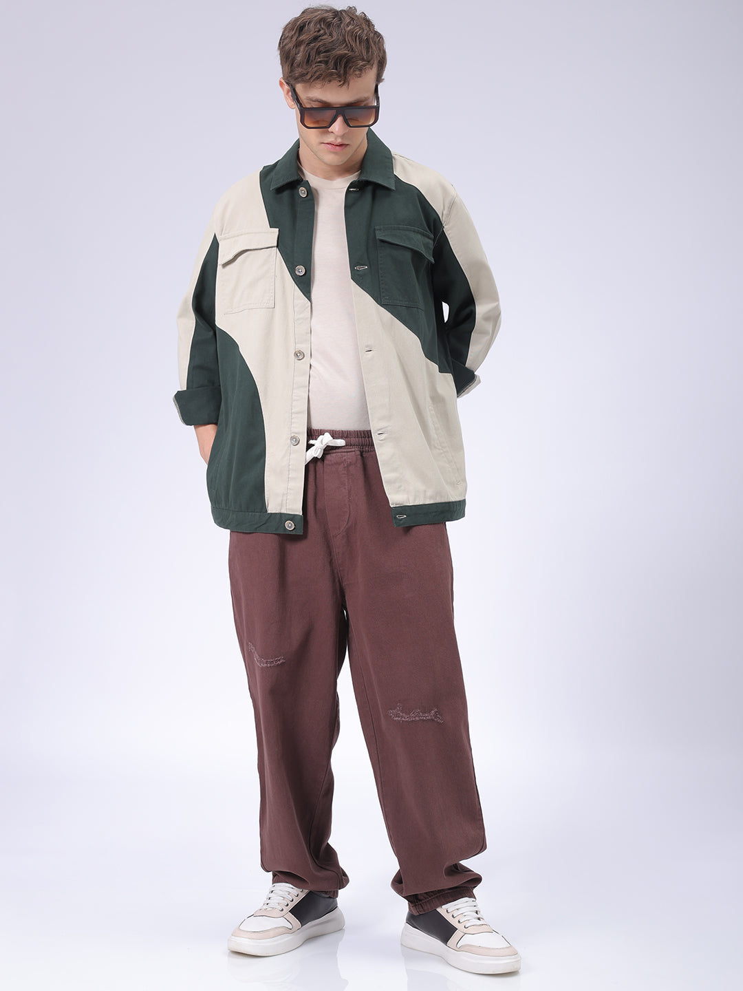 The Indian Garage Co Men's Green Regular Fit Mix & Match Overshirt - view 2