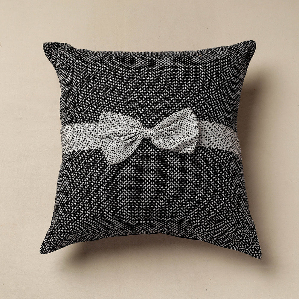 HAVELI CHRONICLES Black - Jacquard Cotton Fabric Cushion Cover (16 x 16 in)