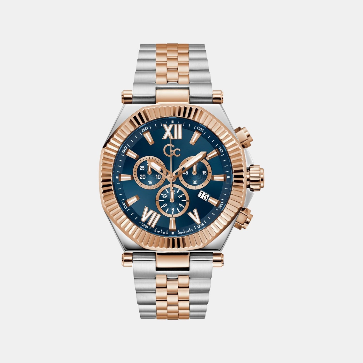 Gc Atlas Men Quartz Blue Dial Chronograph Stainless Steel Watch Z66002G7