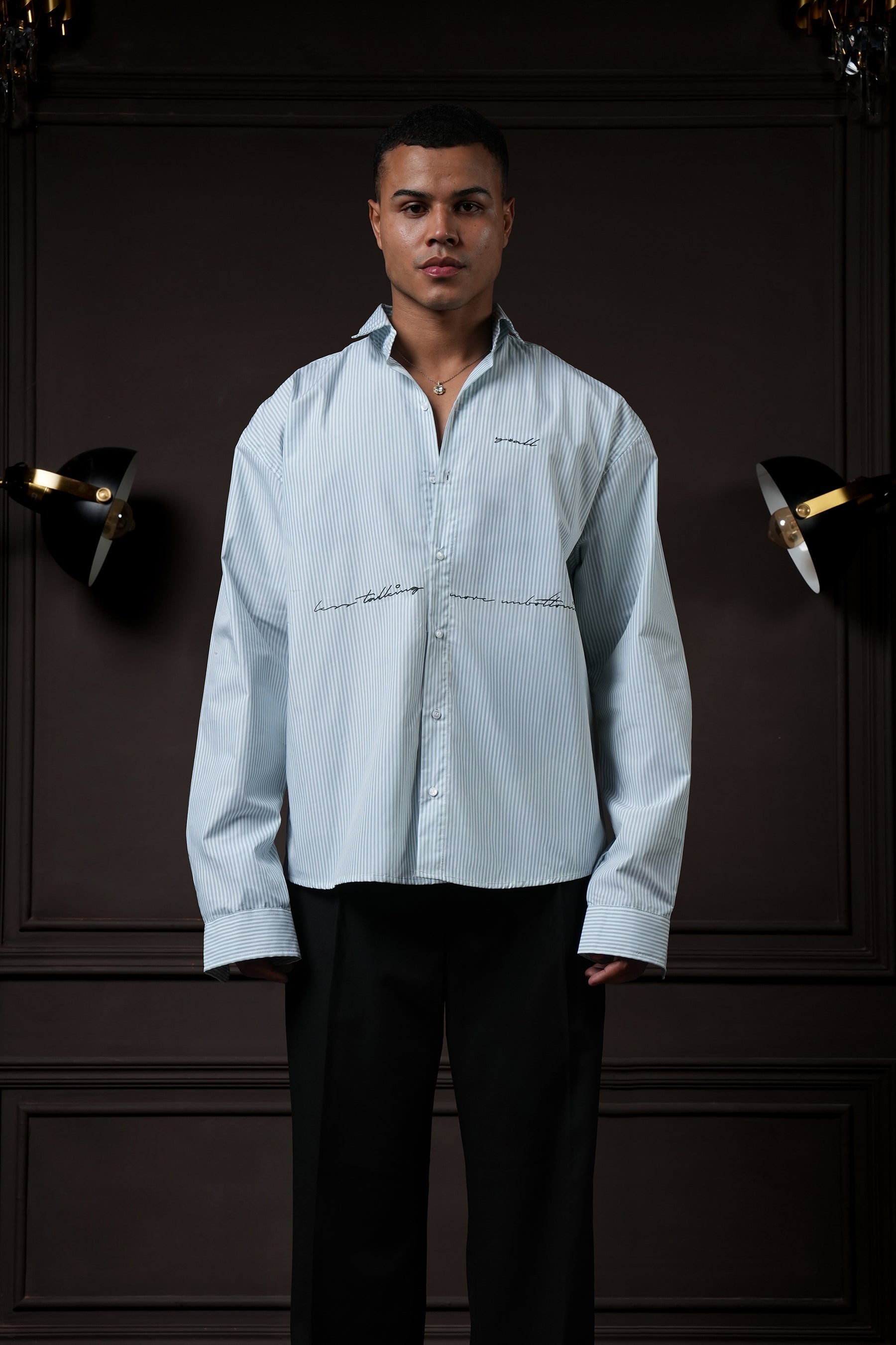 Y*all Talk in Line - Pinstripe Shirt - view 2