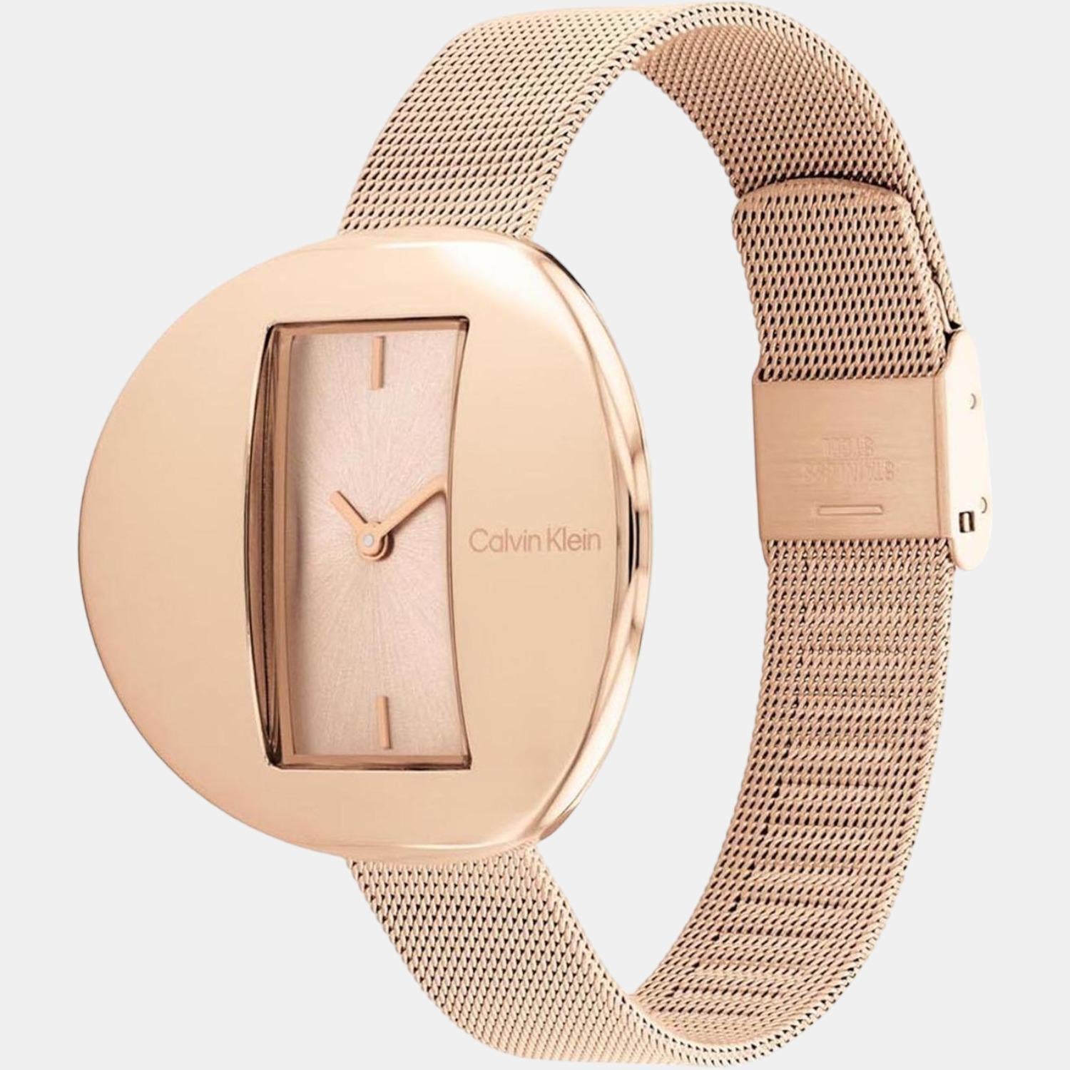 Calvin Klein Circular Women Quartz Rose Gold Dial Analog Stainless Steel Watch 25200017 - view 3