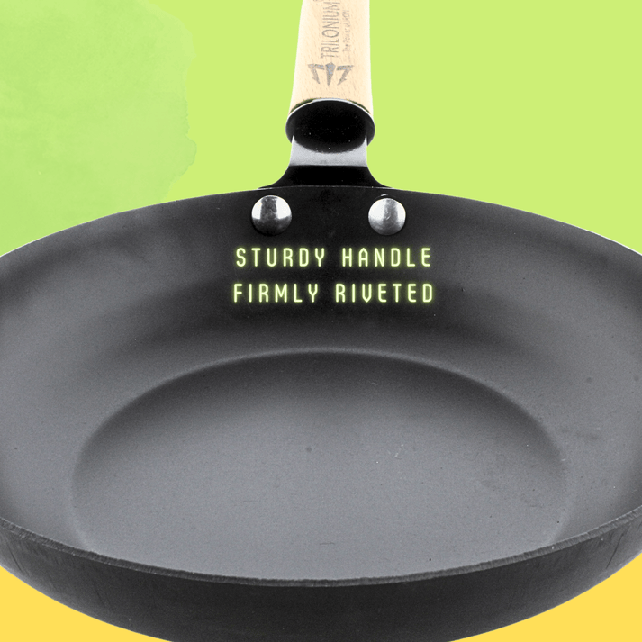 Trilonium Triple Seasoned Cast Iron CrockWok Kadhai | Gas & Induction Compatible | Black - view 20