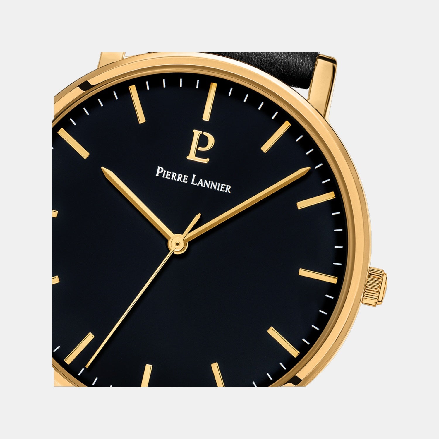 Pierre Lannier Essential Men Quartz Black Dial Analog Leather Watch 218F033 - view 2