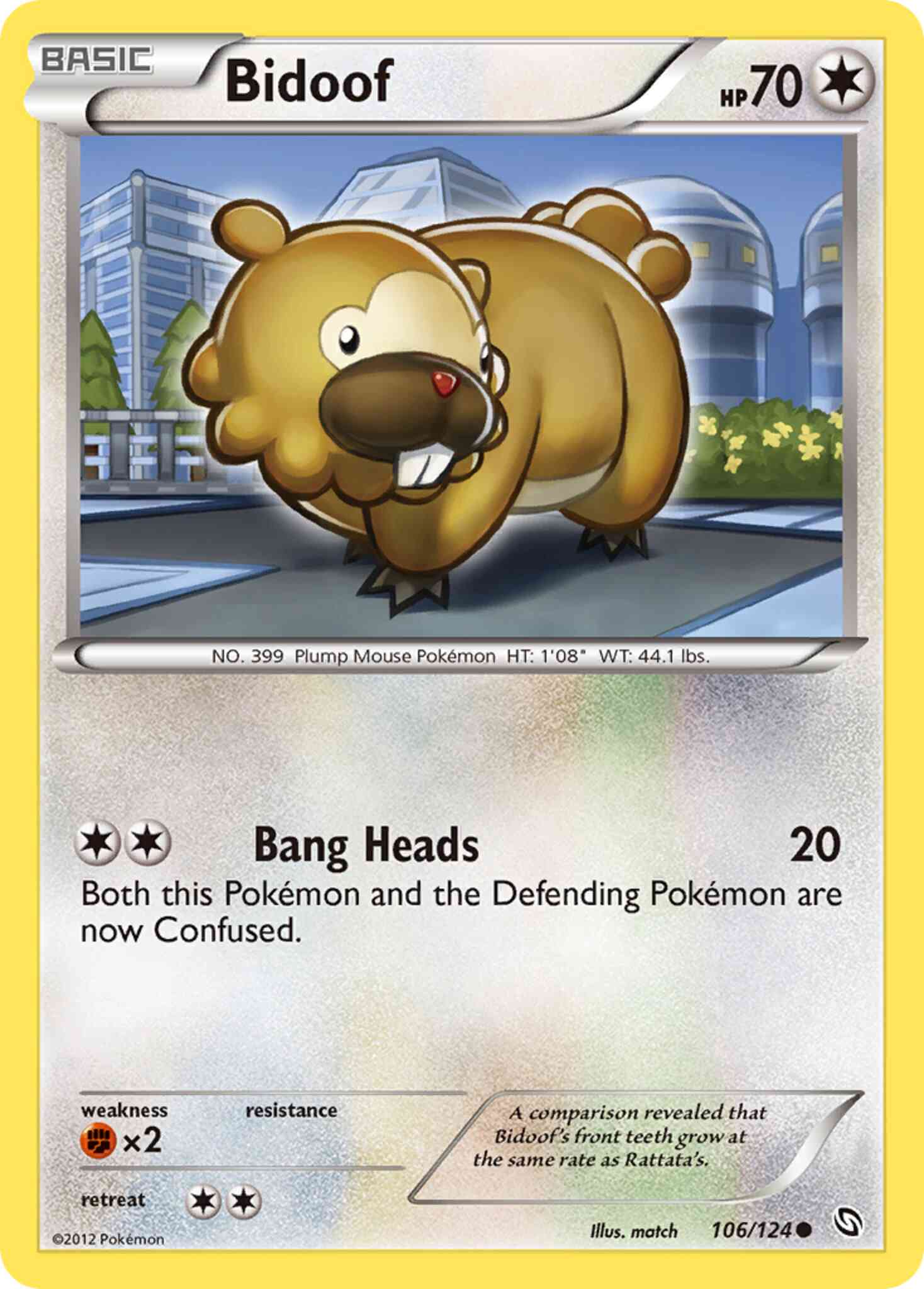 Common bw6-106 non-holo – Pokémon Bidoof - 106/124 - Common [bw6-106] [Non-Holo]