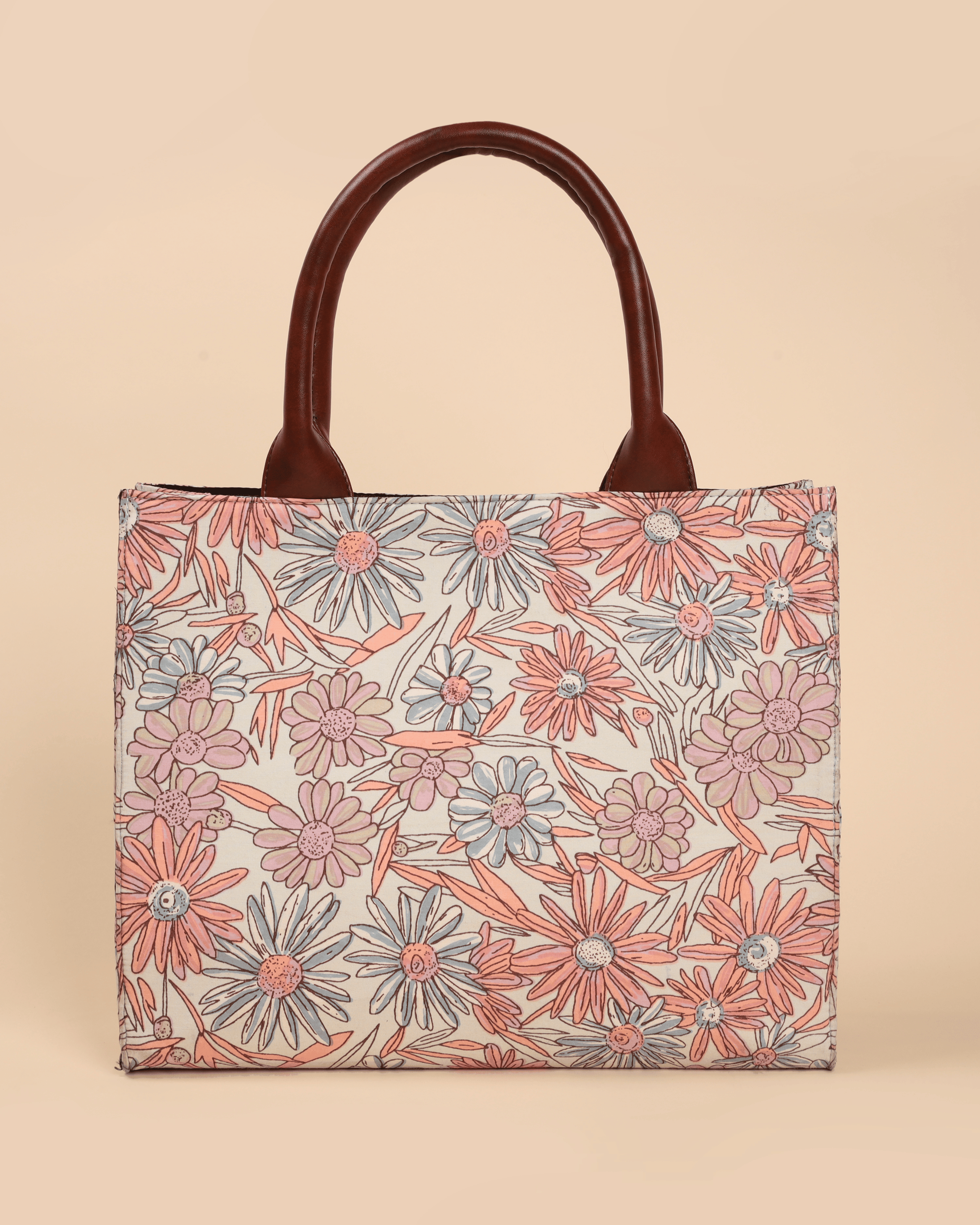 Aachho Marigold Magic Handblock Rectangle Tote Bag - view 4