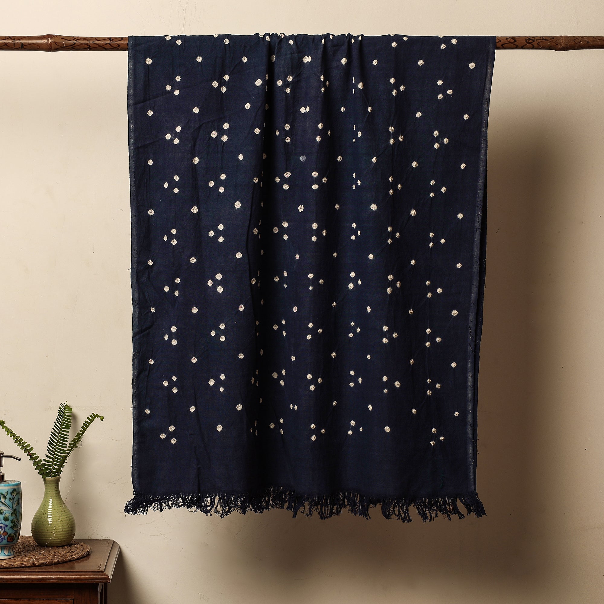 KACHCHH JI CHHAAP Black - Bandhani Tie-Dye Handloom Cotton Towel - view 4