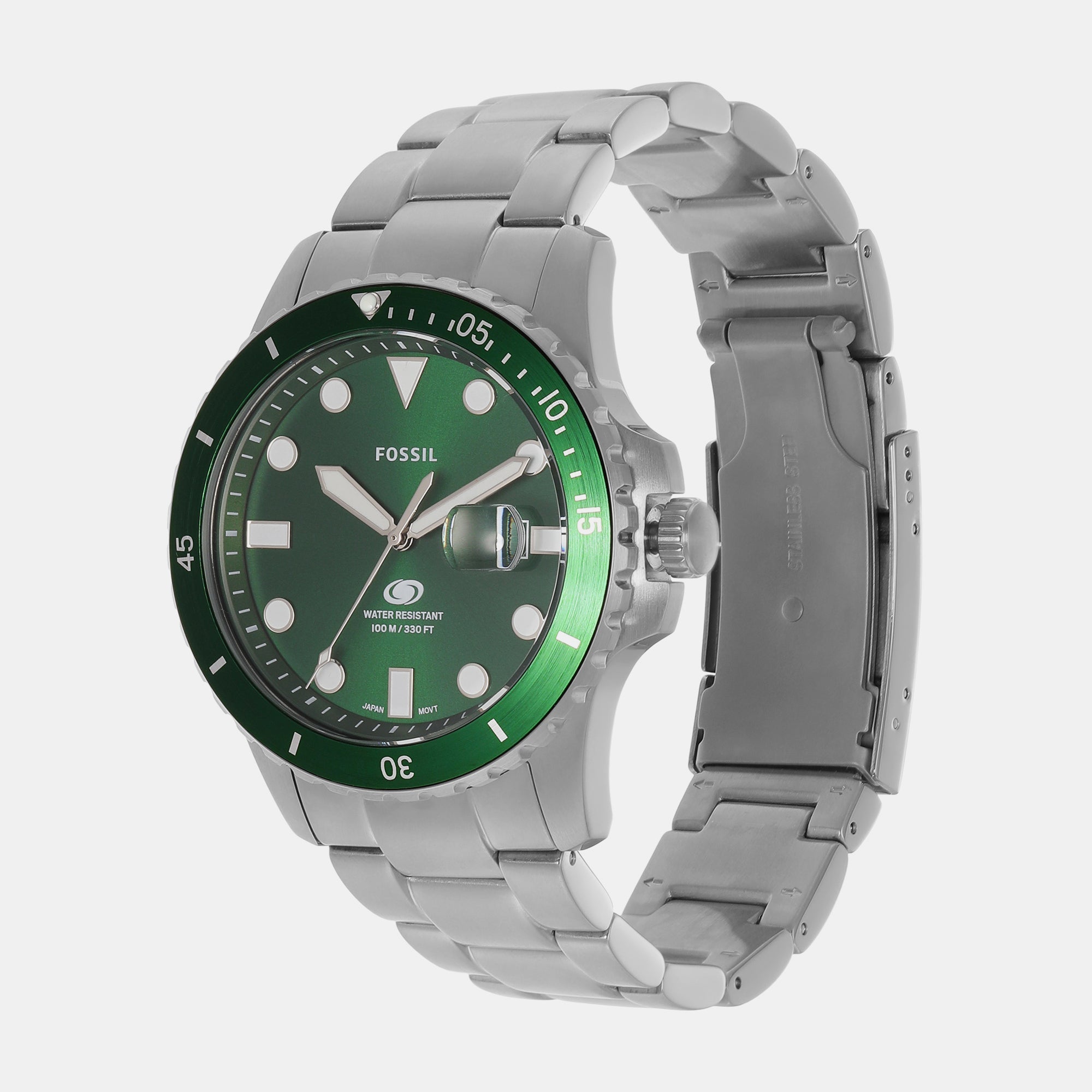 Fossil Blue Dive Men Quartz Green Dial Analog Stainless Steel Watch FS6033 - view 3