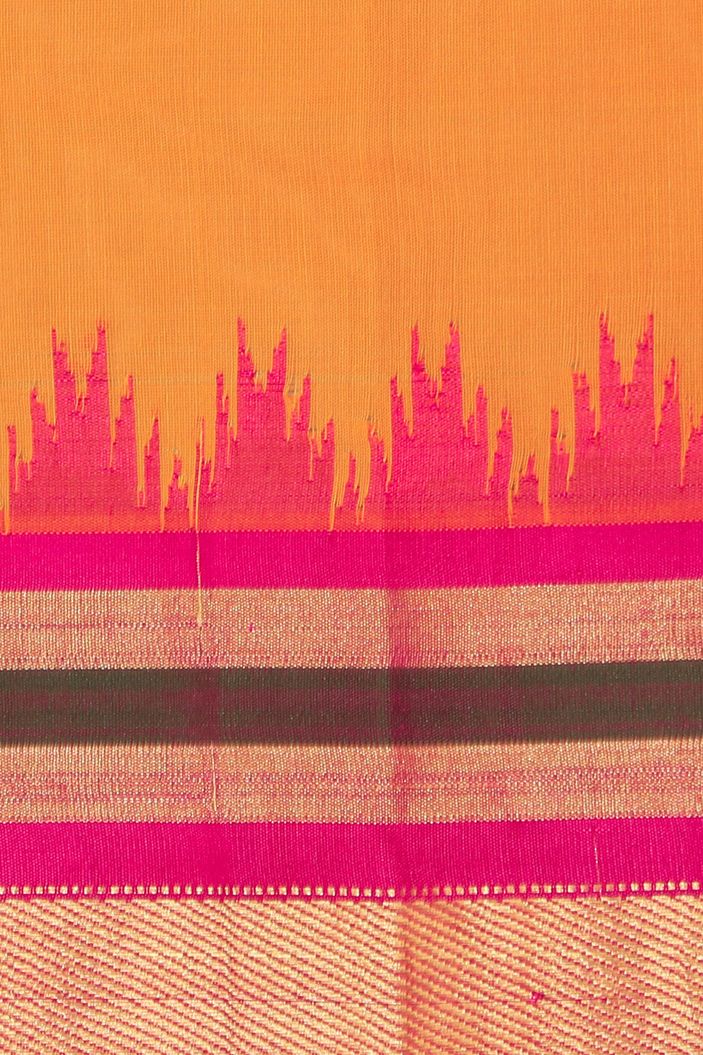 Kalanjali Gadwal Cotton Silk Mustard Saree – Women's - view 2
