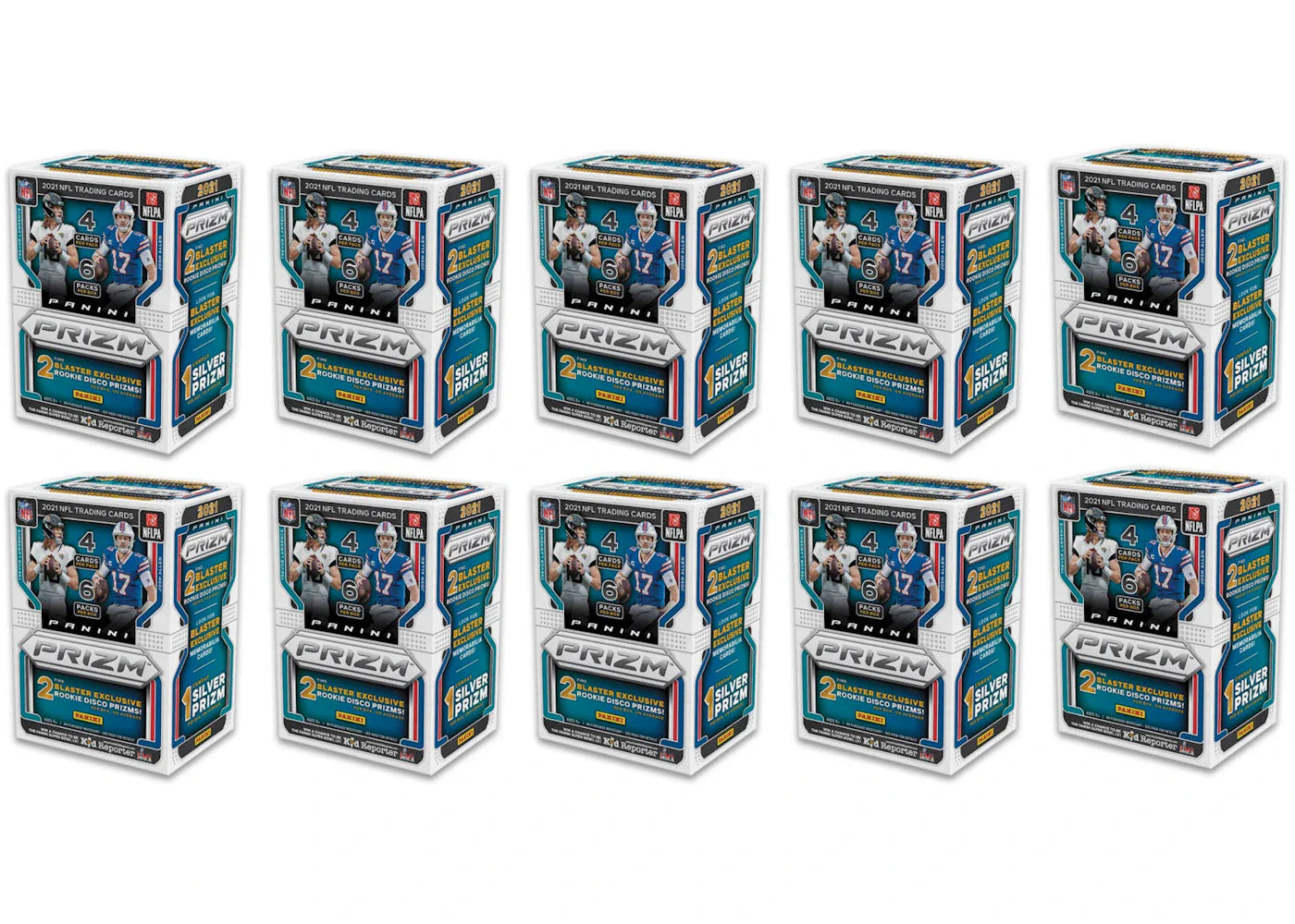 2021 Panini Prizm Football Blaster Box (Disco Prizms) 10x Lot