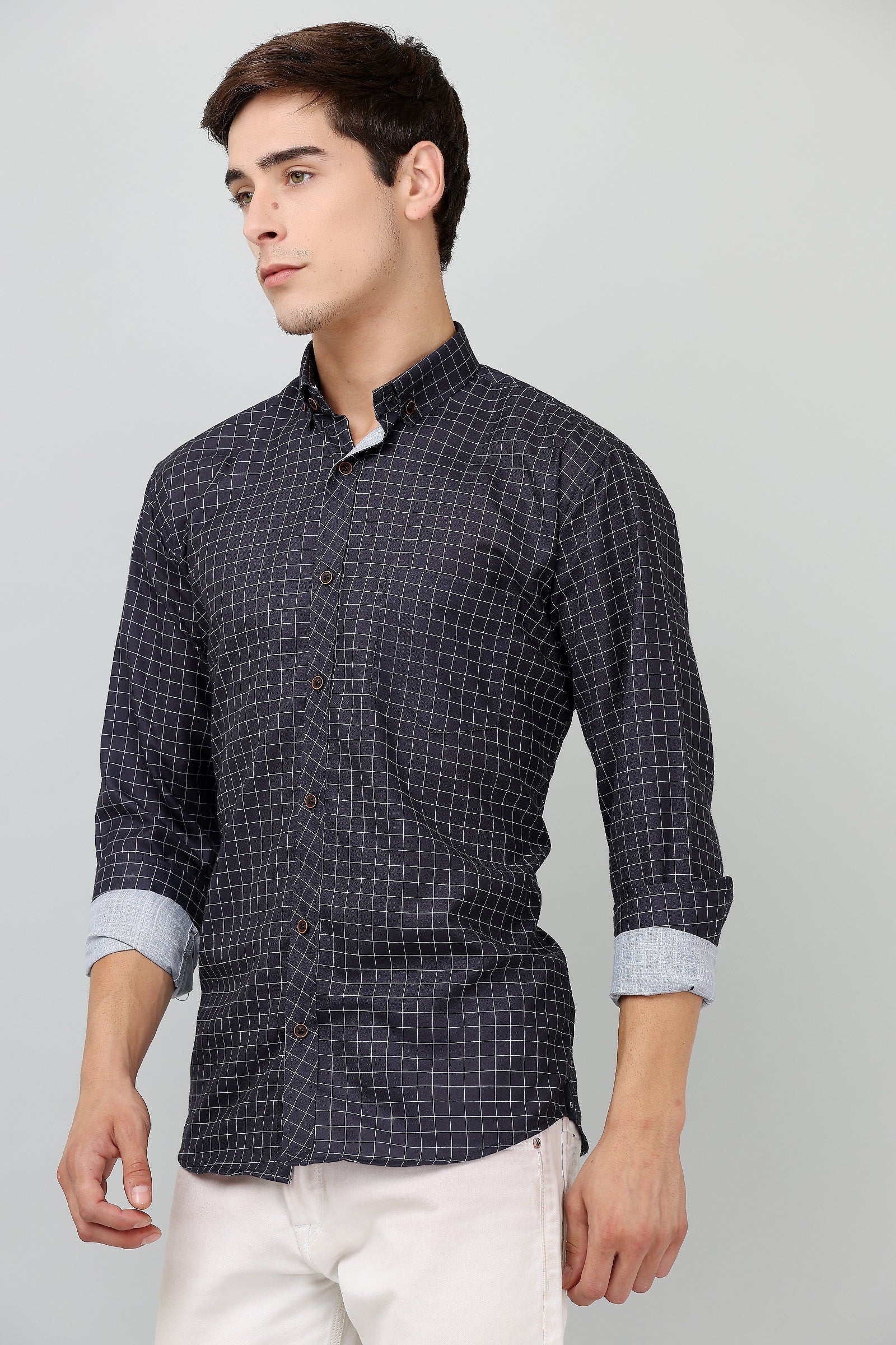 BlackTree Darnandstitch® Printed Black Checkered Shirt - view 8