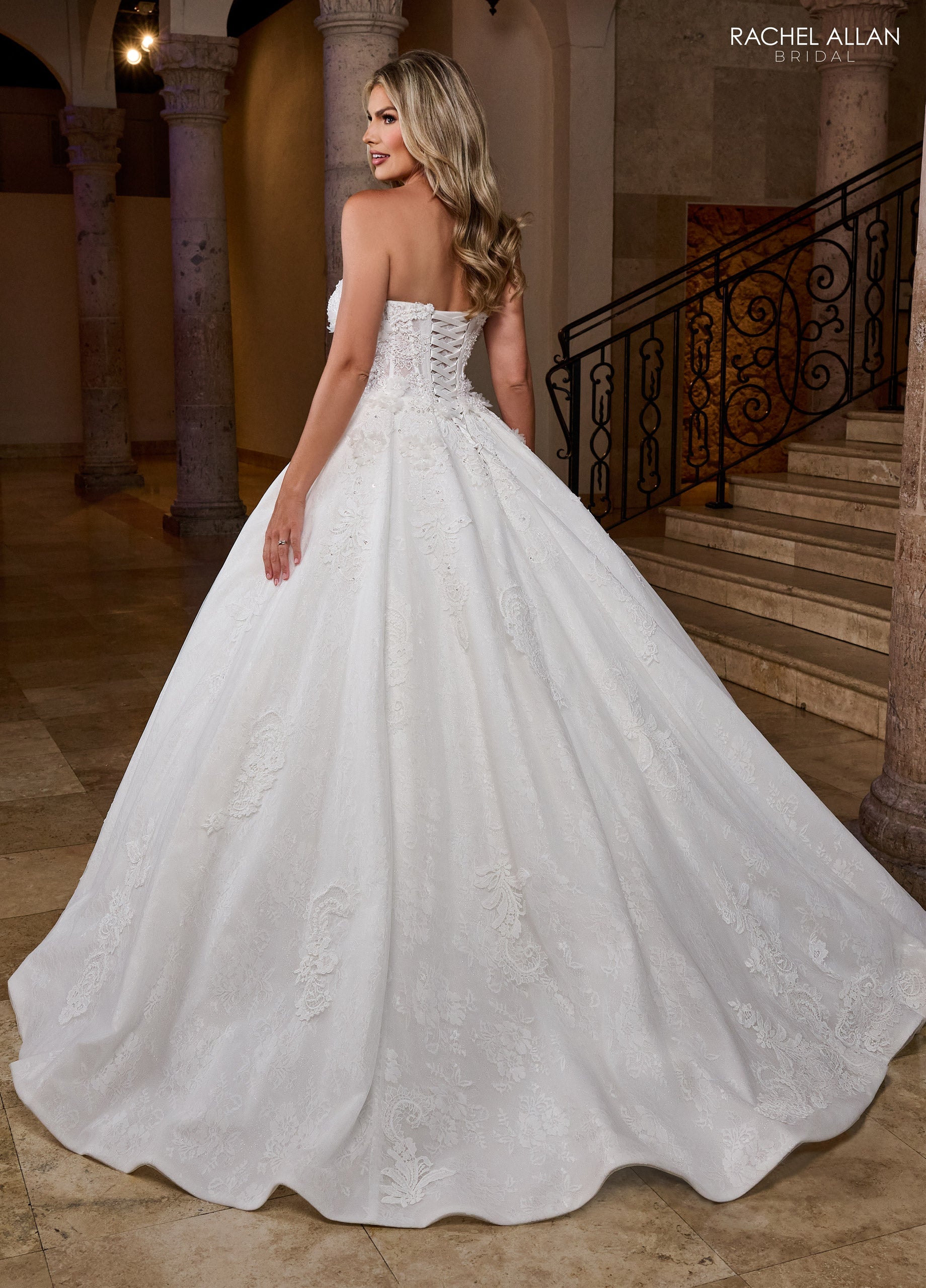 Mary's Bridal Ball Gowns Collection Applique Strapless Bridal Gown by Rachel Allan RB6168 - view 2