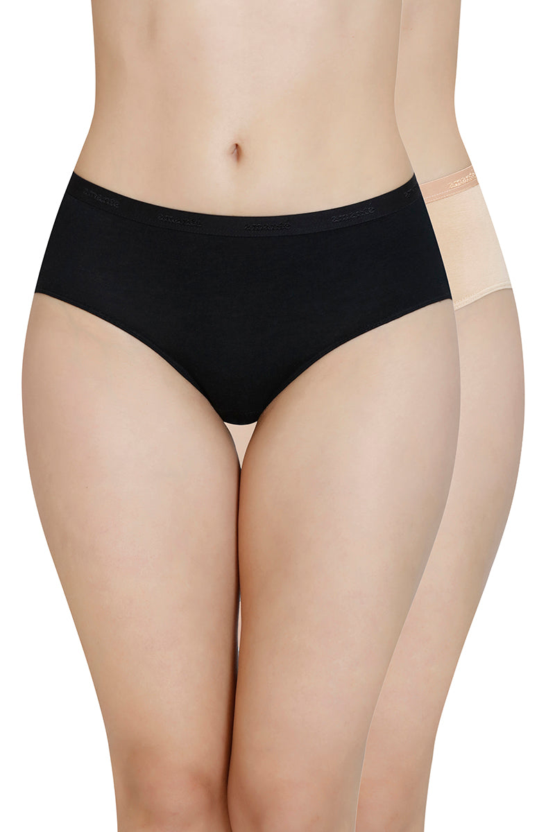 Amante Solid Mid Rise Modal Hipster Panty (Pack of 2)