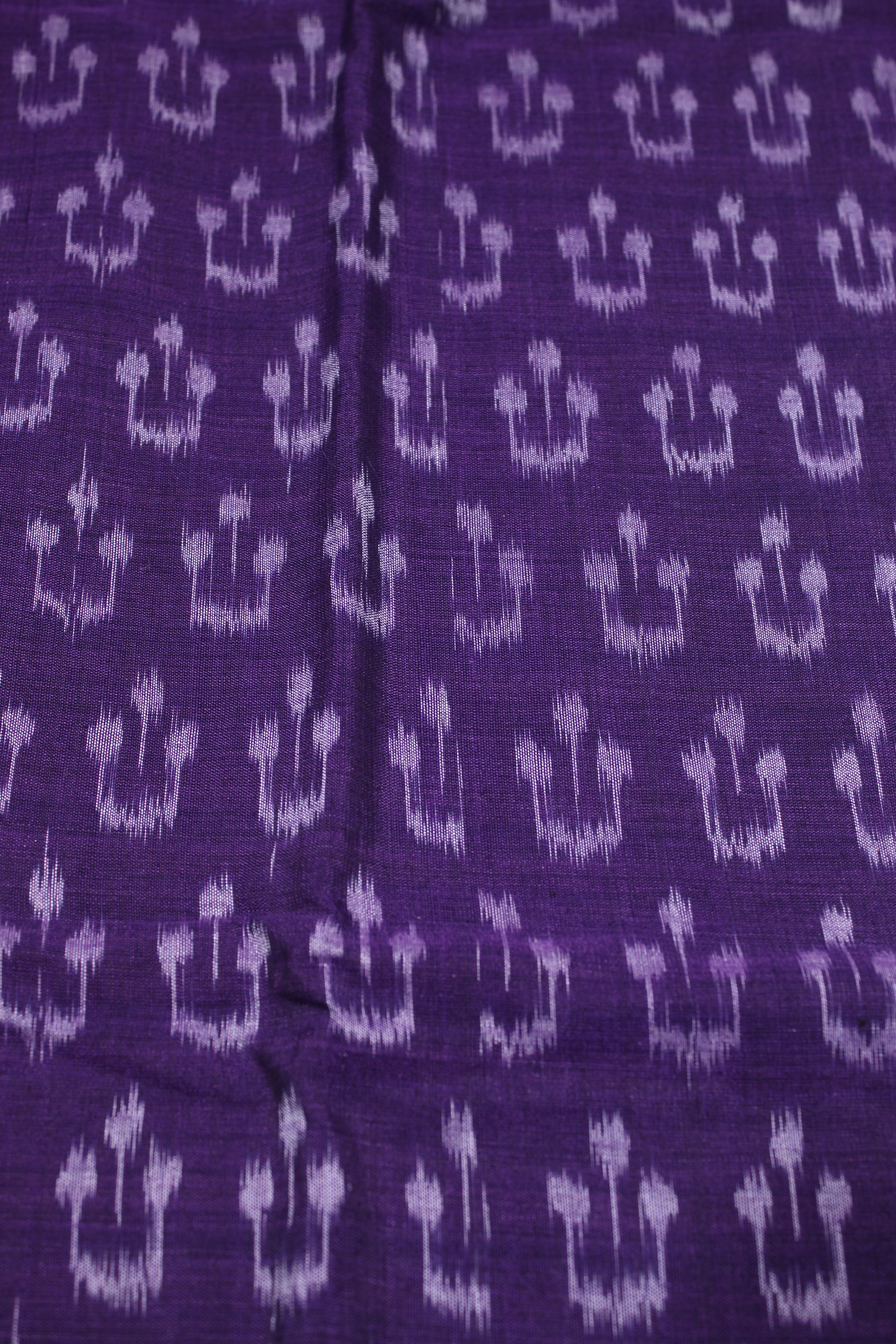 IndianVillèz Blue White Symbolic Sambalpuri Ikat Cotton Fabric - view 2
