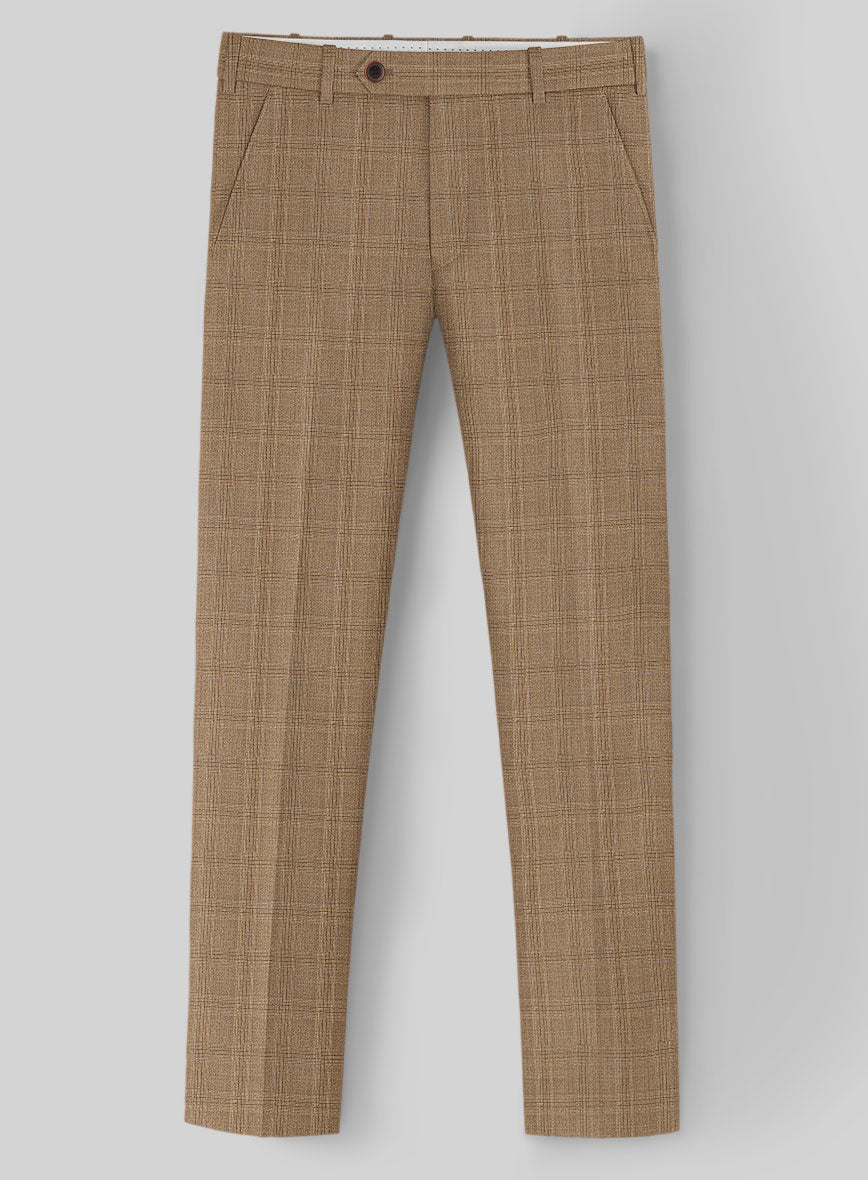 StudioSuits Napolean Gisde Glen Brown Wool Pants