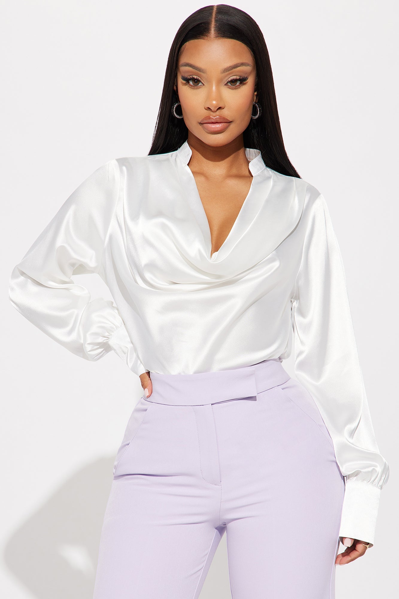 BlackTree Way Satin Blouse Top