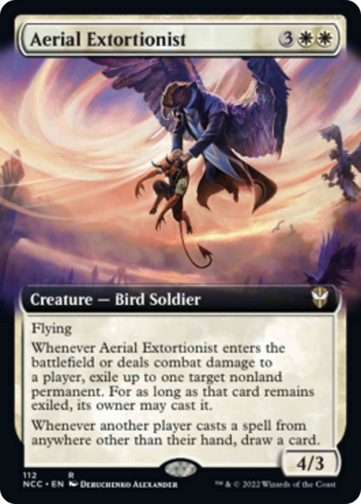 Aerial extortionist 112 – Magic Aerial Extortionist [112] [Extended Art] [Streets of New Capenna: Commander] [Non-Foil]