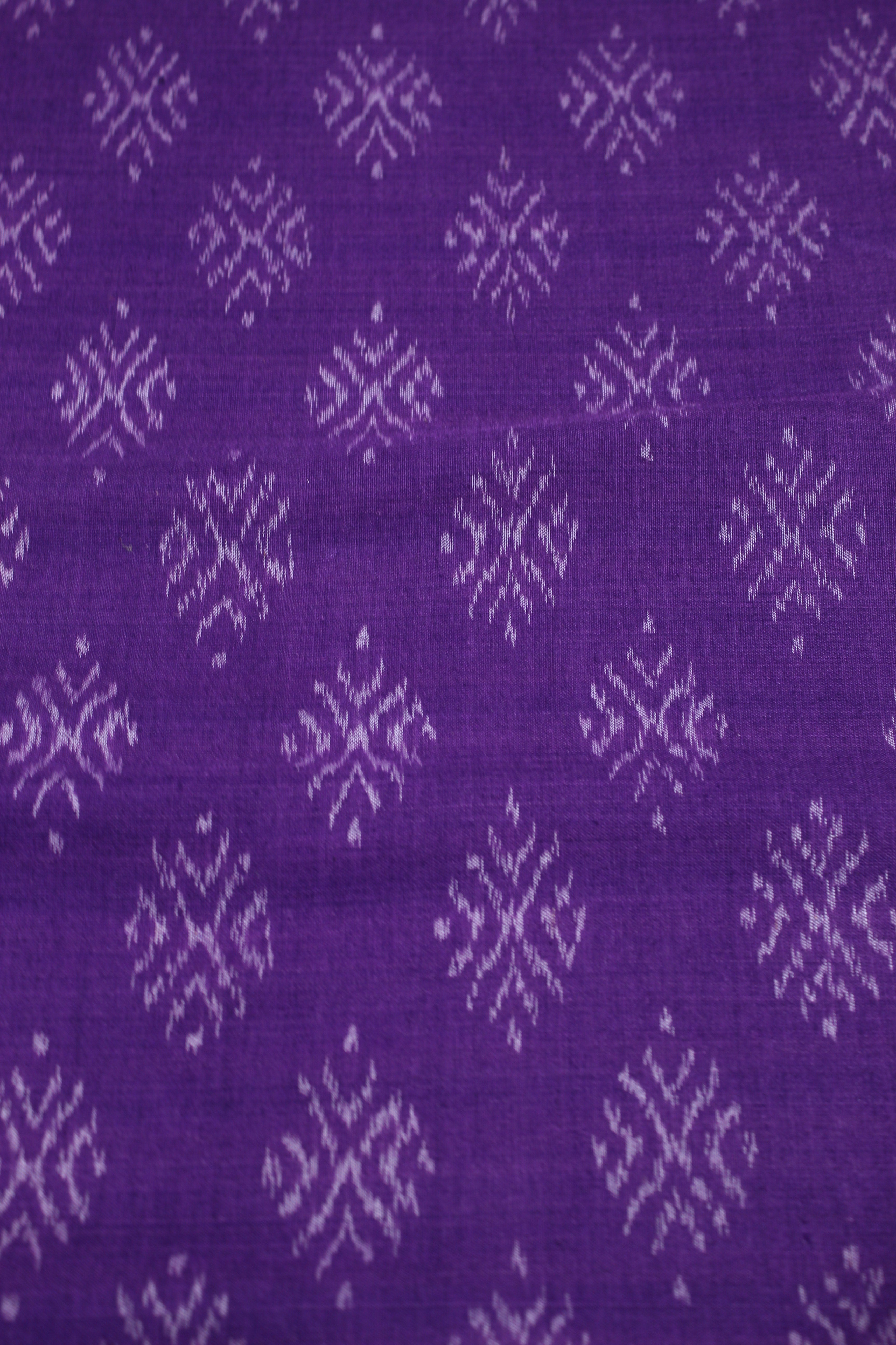 IndianVillèz Violet Jhoti Theme Sambalpuri Ikat Cotton Fabric - view 2