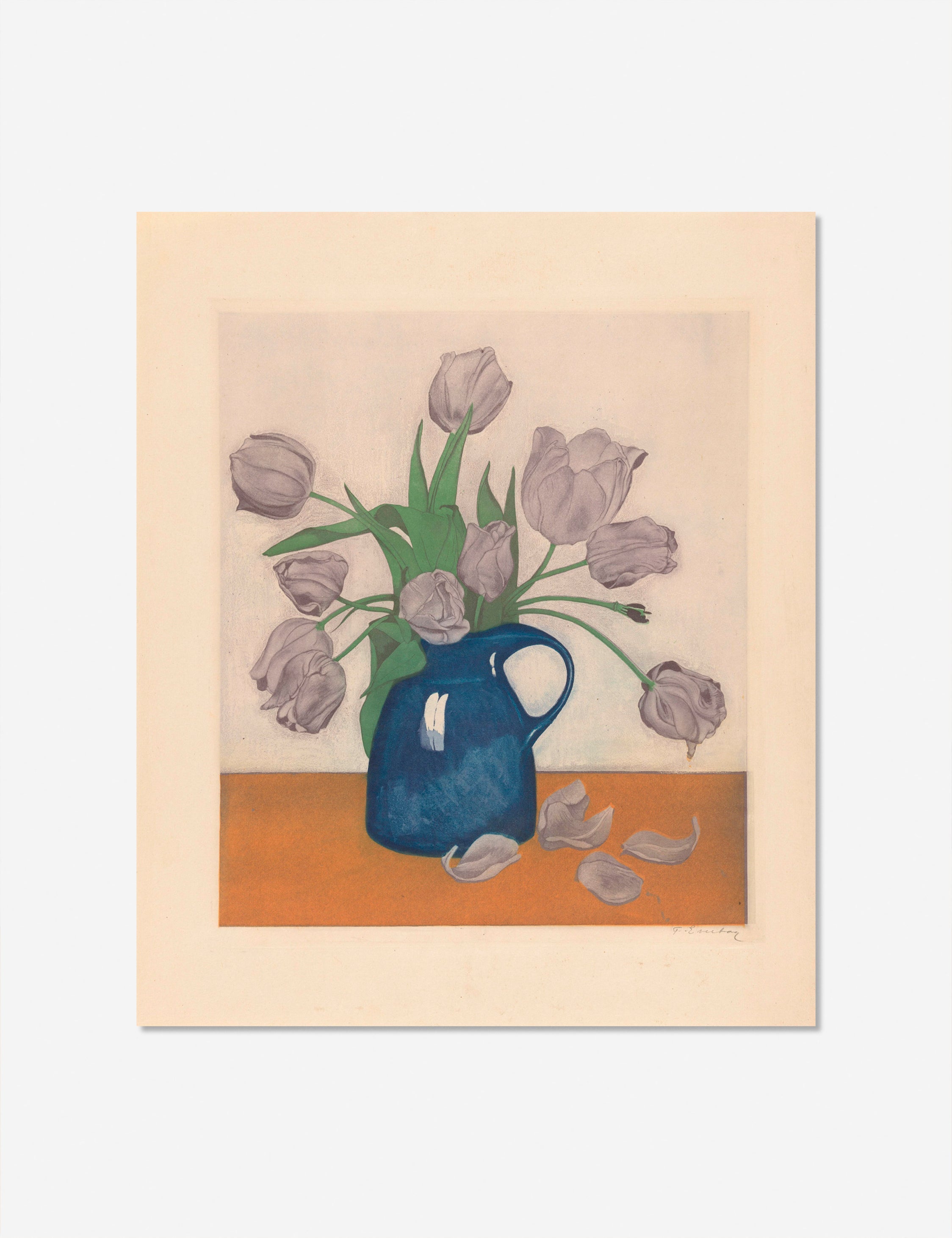 Lulu and Georgia Tulips in a Pitcher Print by Frans Everbag