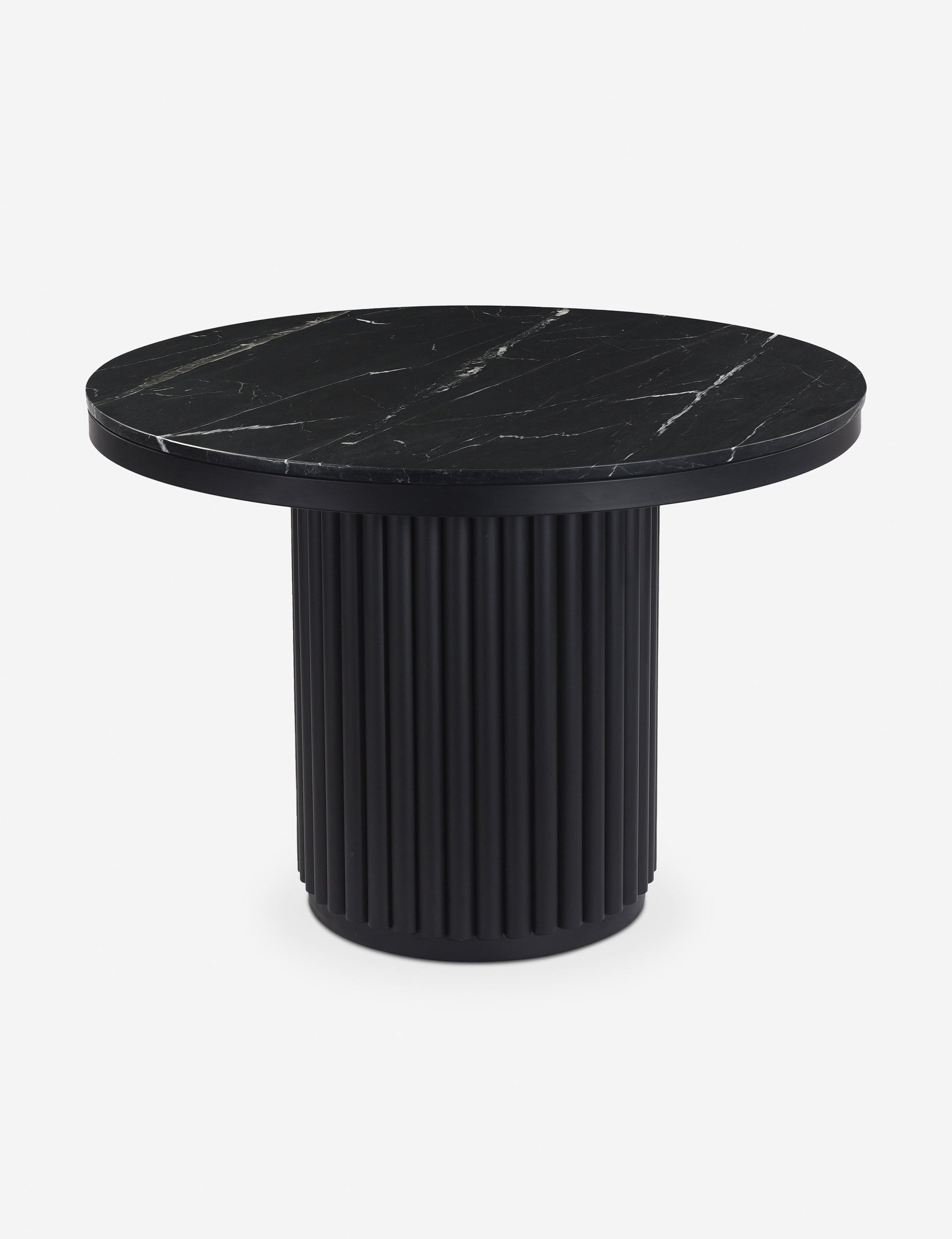 Lulu and Georgia Tiago Round Dining Table – Black Marble
