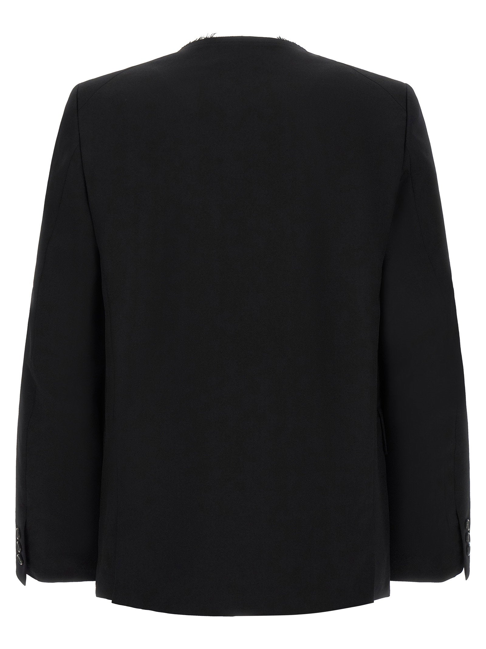 Comme Des Garcons Black Raw Cut Hem Blazer – 100% wool - view 2