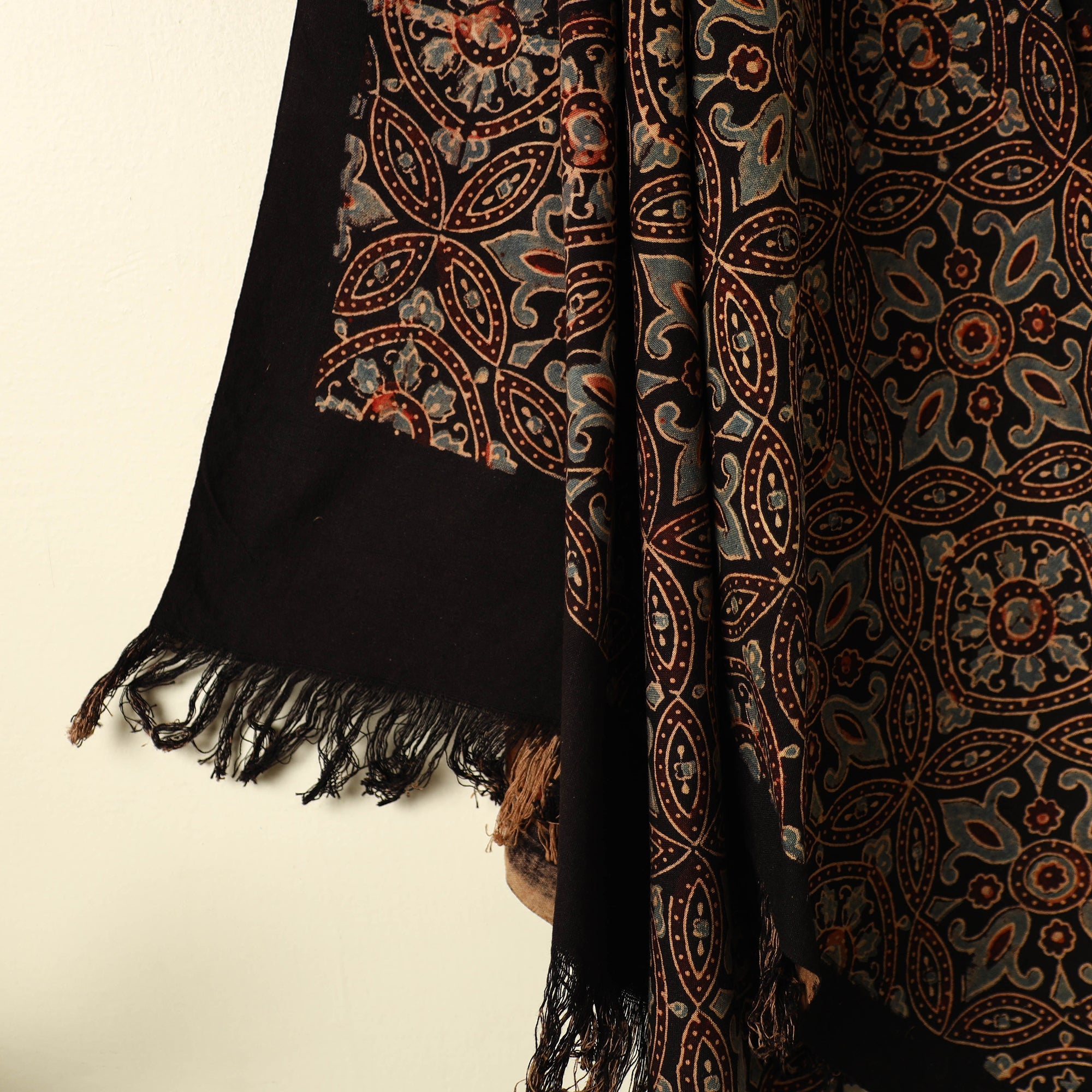 KACHCHH JI CHHAAP Black - Handloom Block Print Cotton Ajrakh Towel 05 - view 3