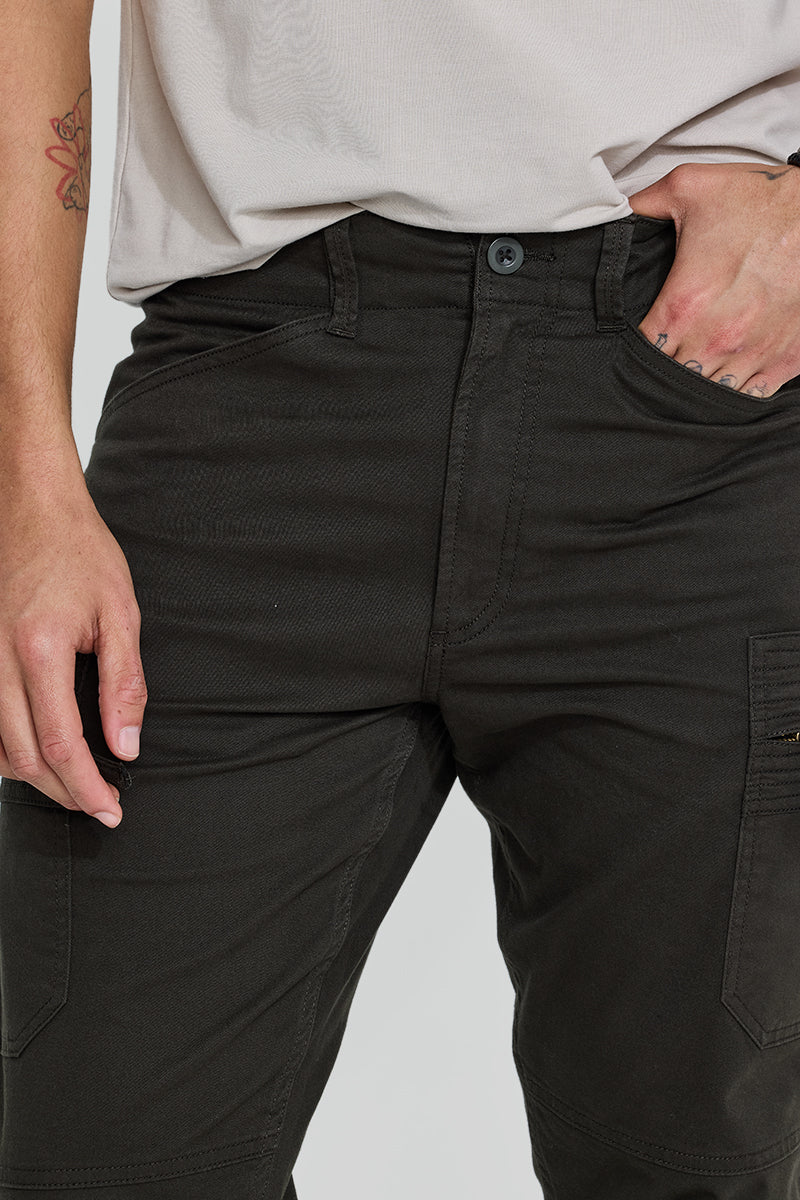 SNITCH Olive Slim Fit Cargo Pants - view 6
