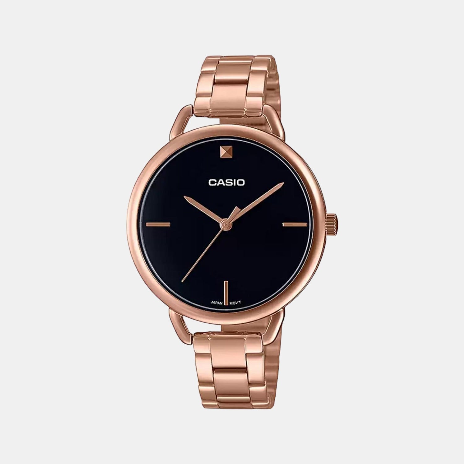 Casio Enticer Women Quartz Black Dial Analog Stainless Steel Watch A1813