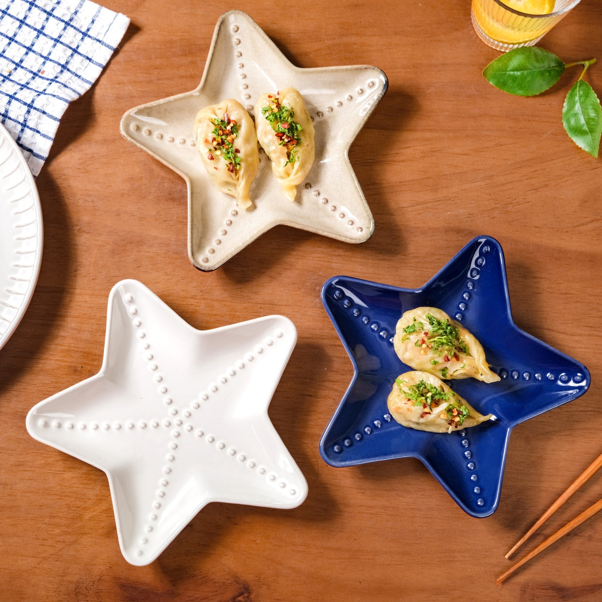 Nestasia Star Fish Ceramic Snack Plate Set Of 3 - view 3