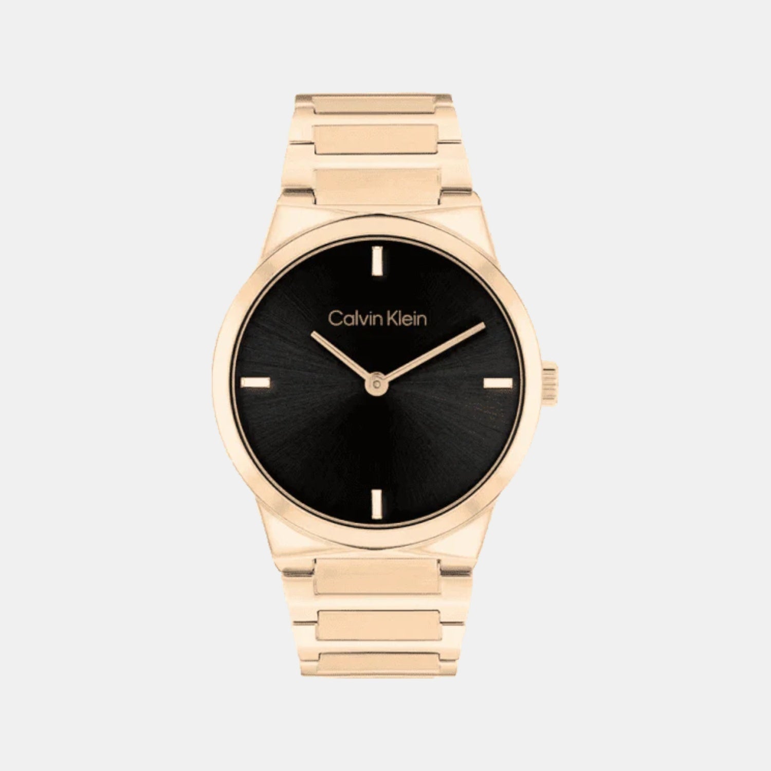 Calvin Klein Ck Linear Elegance Women Quartz Black Dial Analog Stainless Steel Watch 25100086