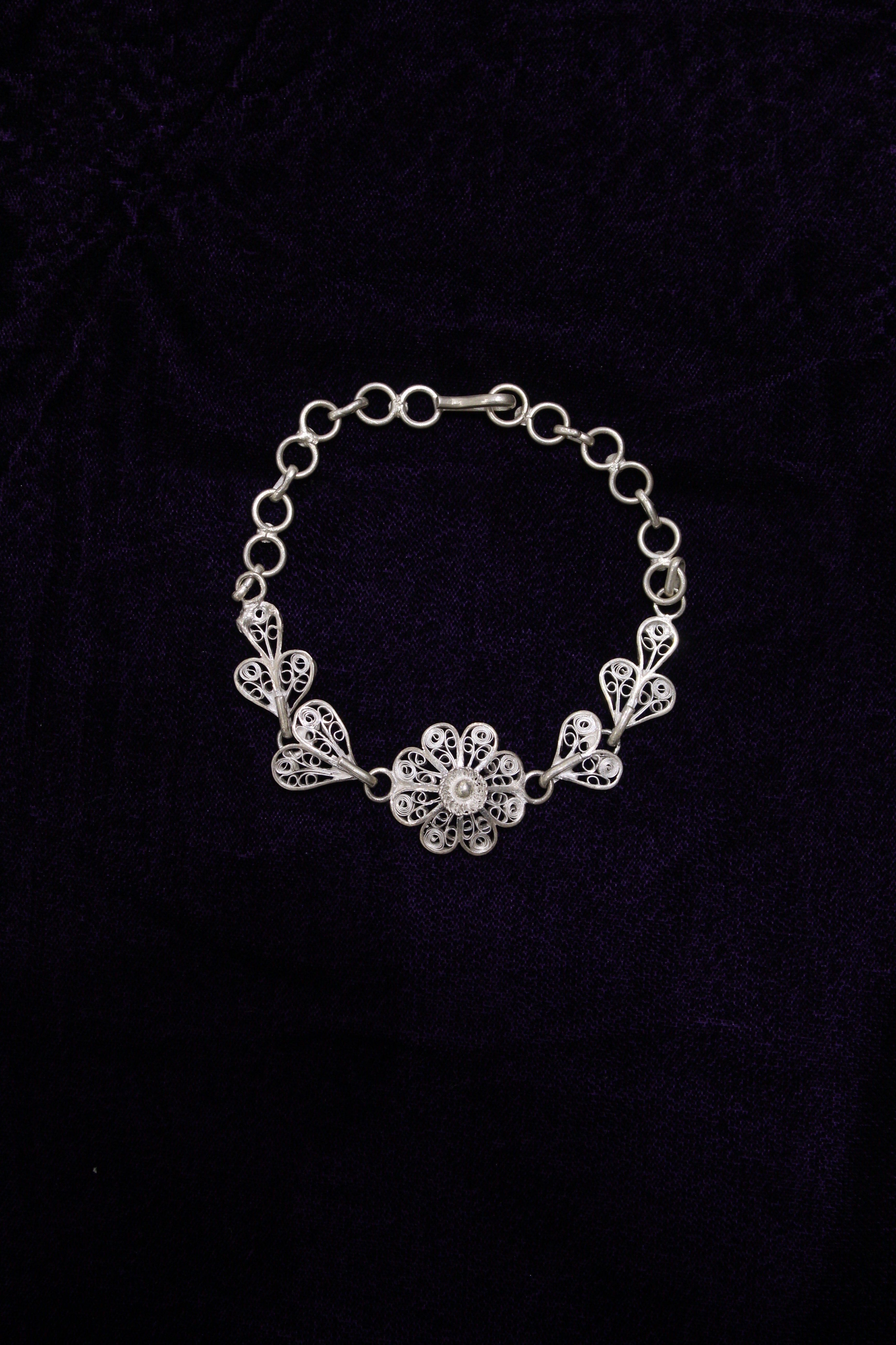 Indianvillez Designer Tarakasi Silver Filigree Bracelet For Women - view 2