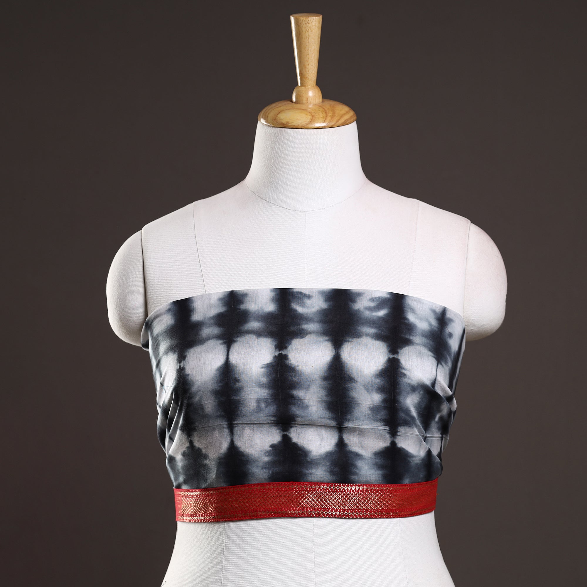 NOORI BAZAR Black - Shibori Tie-Dye Cotton Blouse Piece