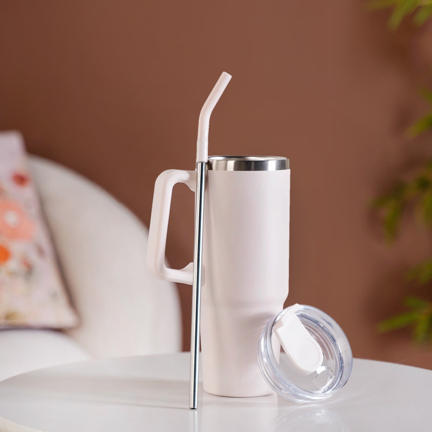 Nestasia Glacio Double Wall Insulated Trending Sipper Water Bottle Moonbeam White 850ml - view 10
