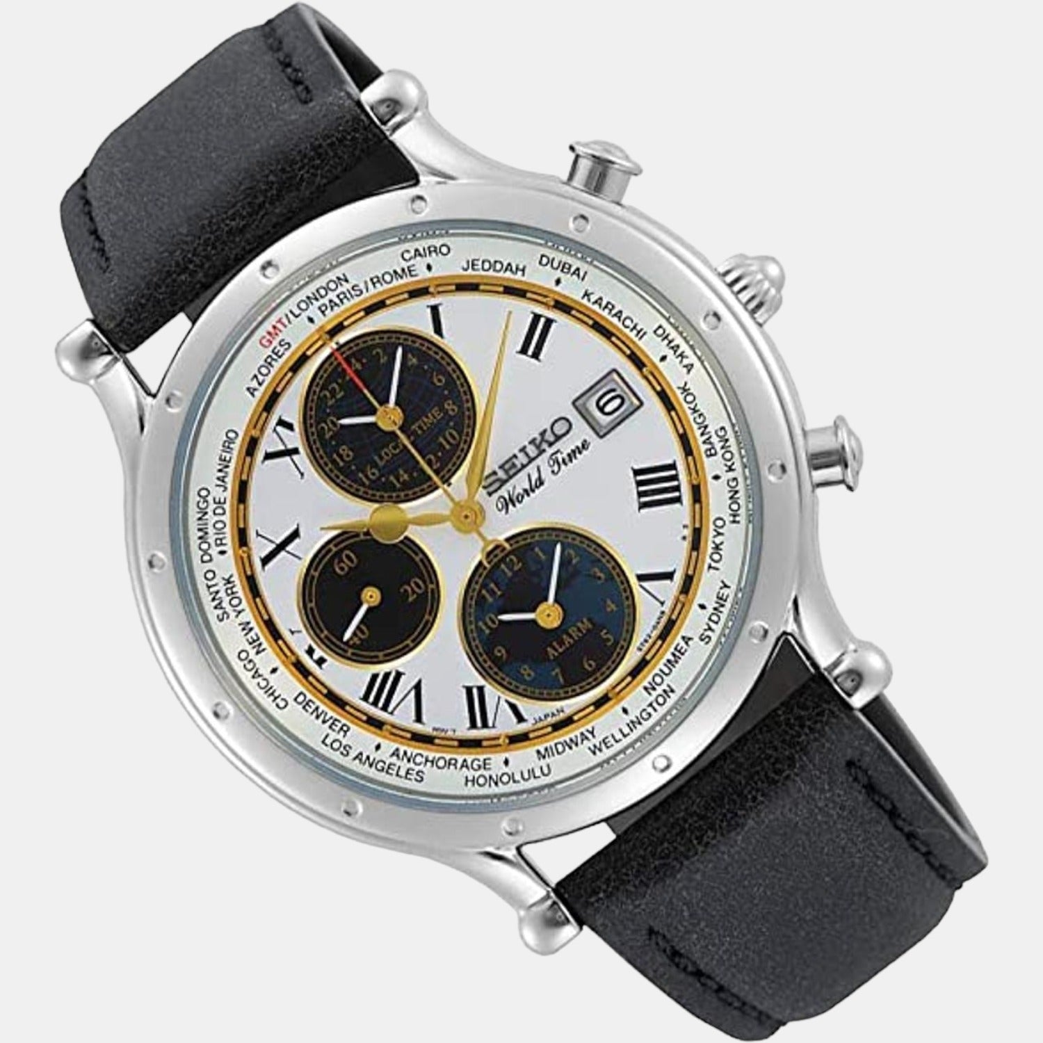 Seiko Dress Men Quartz White Dial Chronograph Leather Watch SPL055P1 - view 2