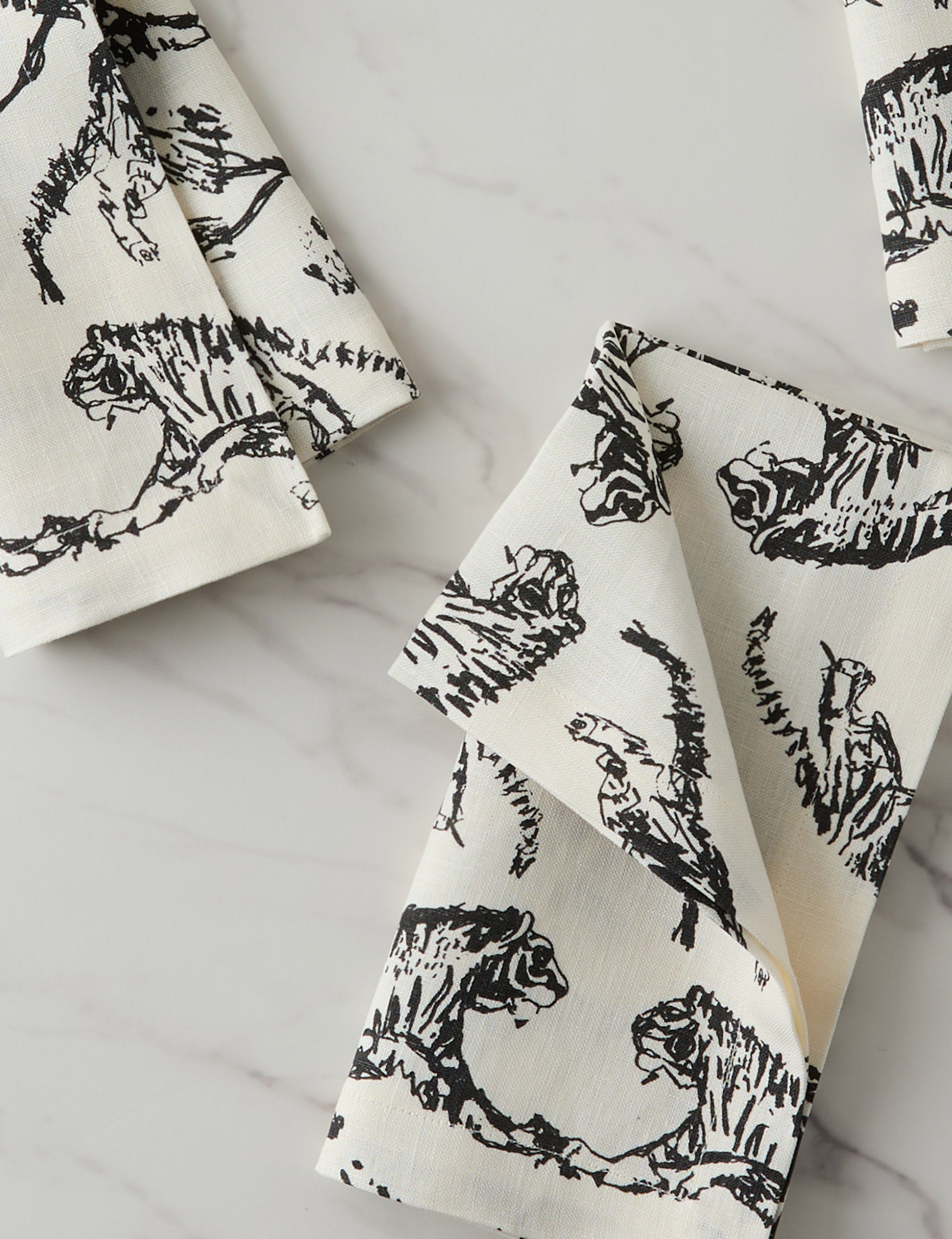 Lulu and Georgia Tiger Linen Napkins (Set of 4) by Sarah Sherman Samuel - view 4