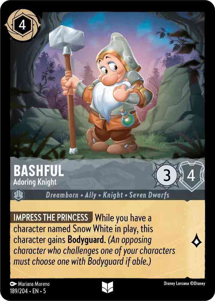 204 shimmering skies – Lorcana Bashful - Adoring Knight - 189/204 [Shimmering Skies] [Non-Foil]