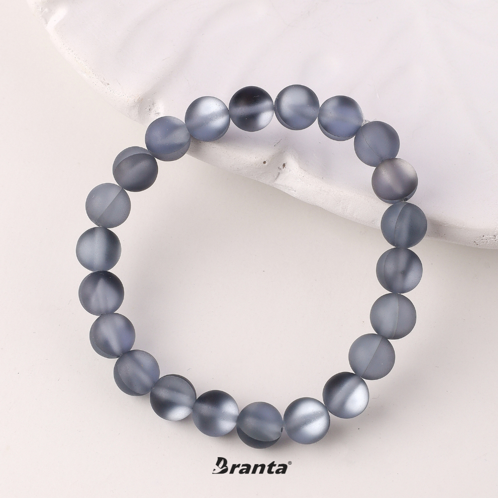 brantashop Matte with Grey Moonstone Bracelet for Men