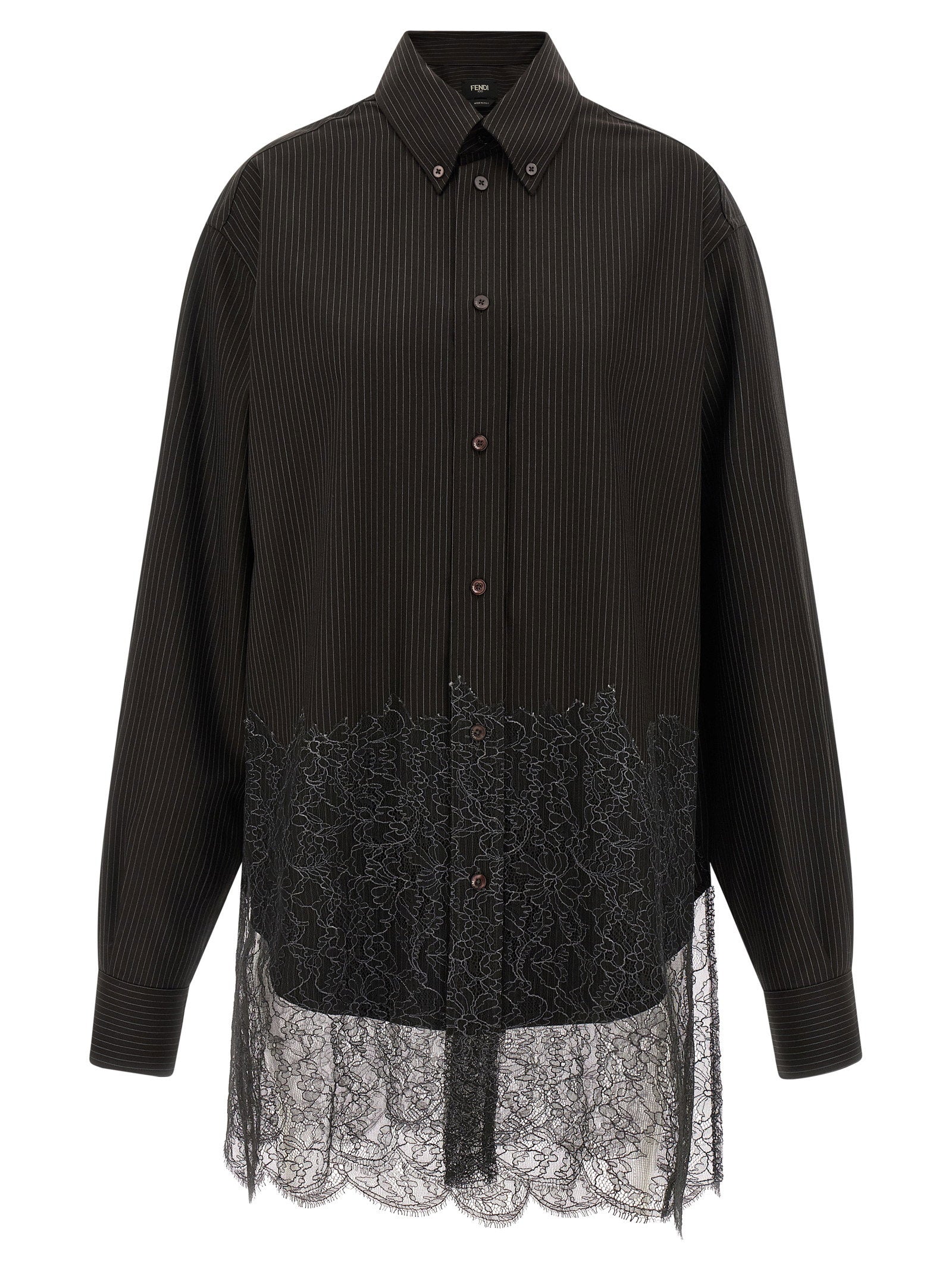 Fendi Wool And Lace Shirt – 100% virgin wool