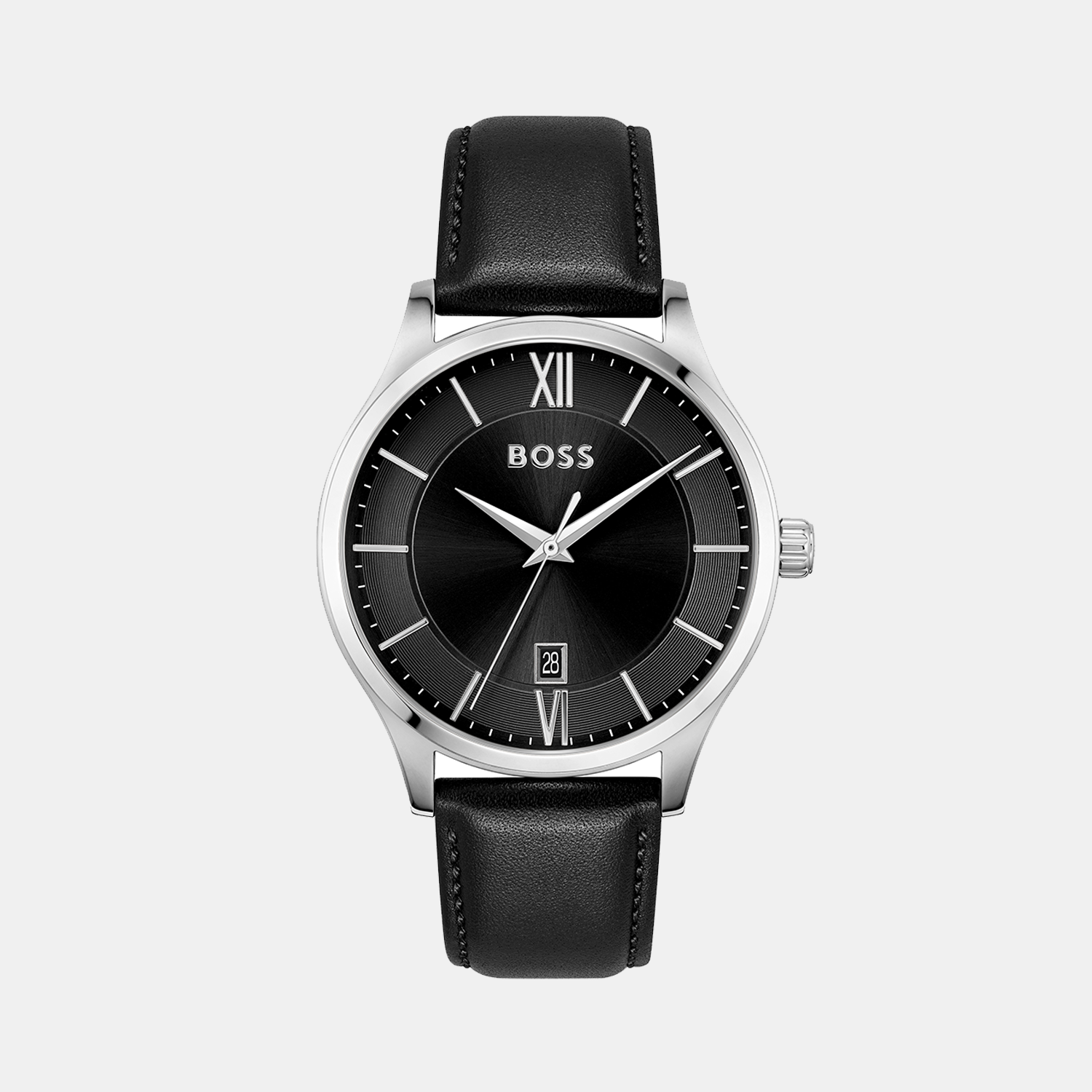 Boss Elite Men Quartz Black Dial Analog Leather Watch 1513954