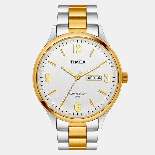 Timex Fashion Men Quartz Silver Dial Analog Stainless Steel Watch TWEG18422