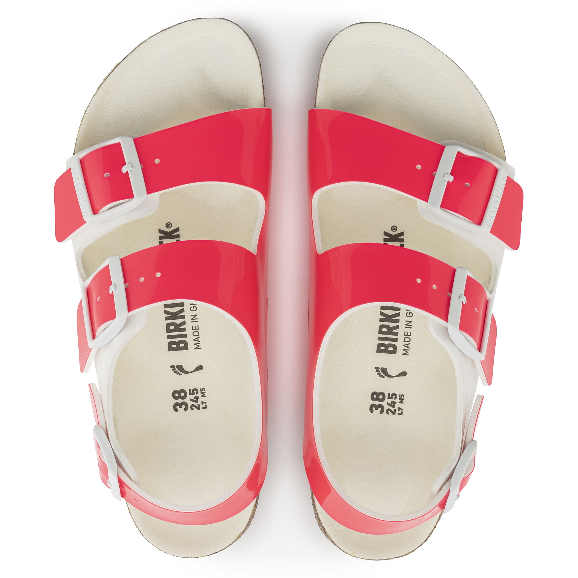 Birkenstock Milano Birko-Flor Patent – Multi Multi/Neon Pink/White Patent - view 2