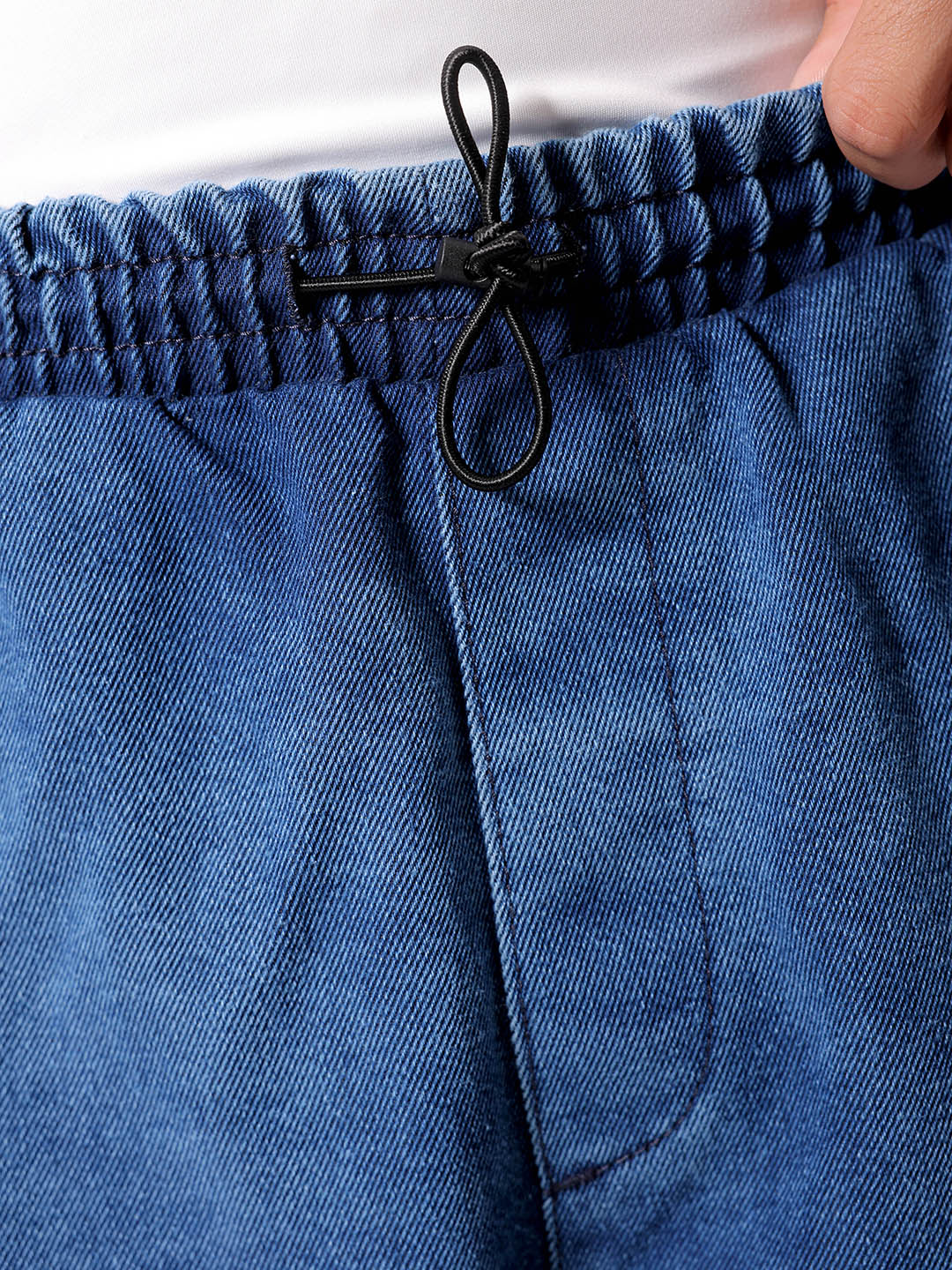 The Indian Garage Co Men's Blue Baggy Tapered Fit Solid Denim Jogger - view 6