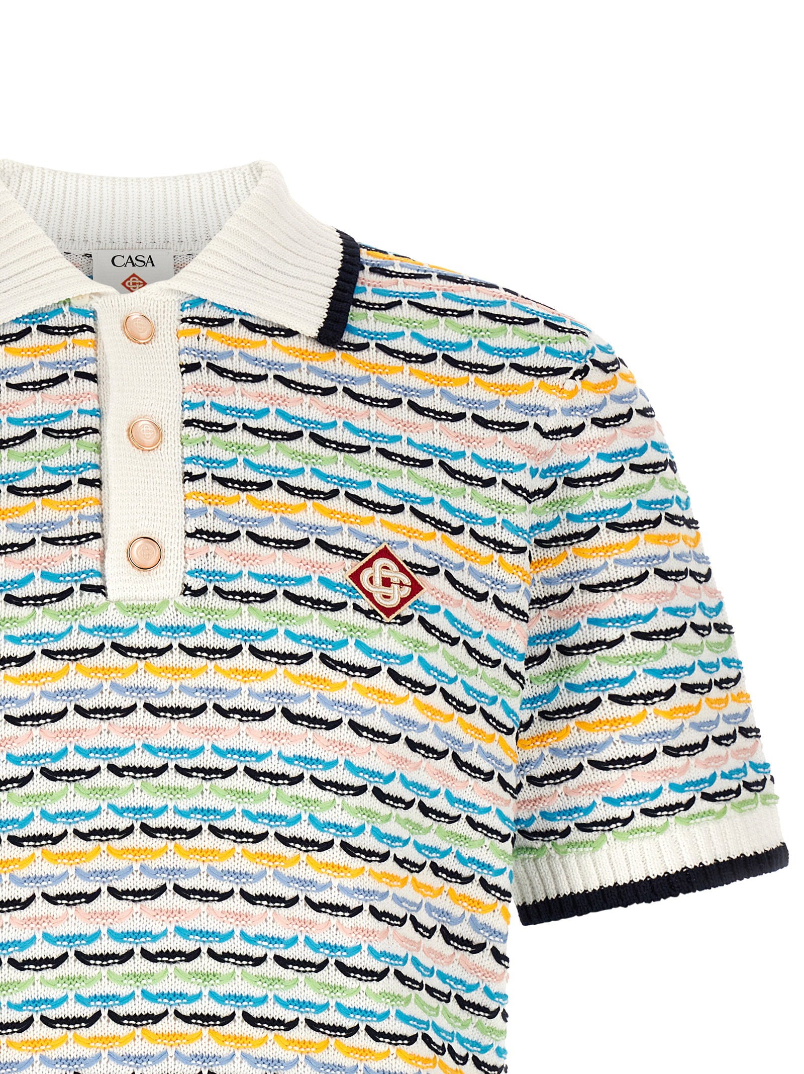 Casablanca Tuck Stitch Polo Shirt – 100% cotton - view 3