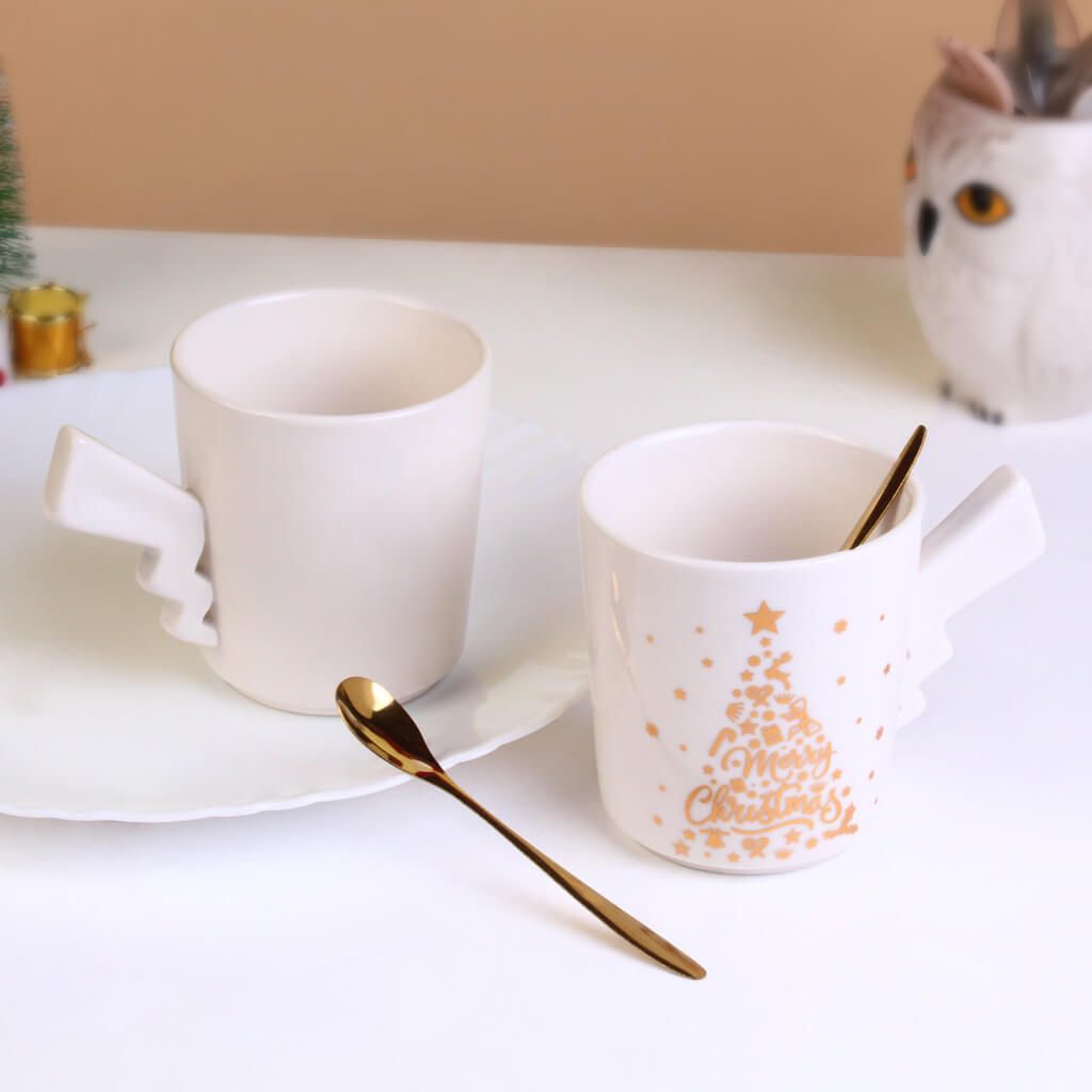 Kush Trading Christmas Mug with Spoon - Set of 2